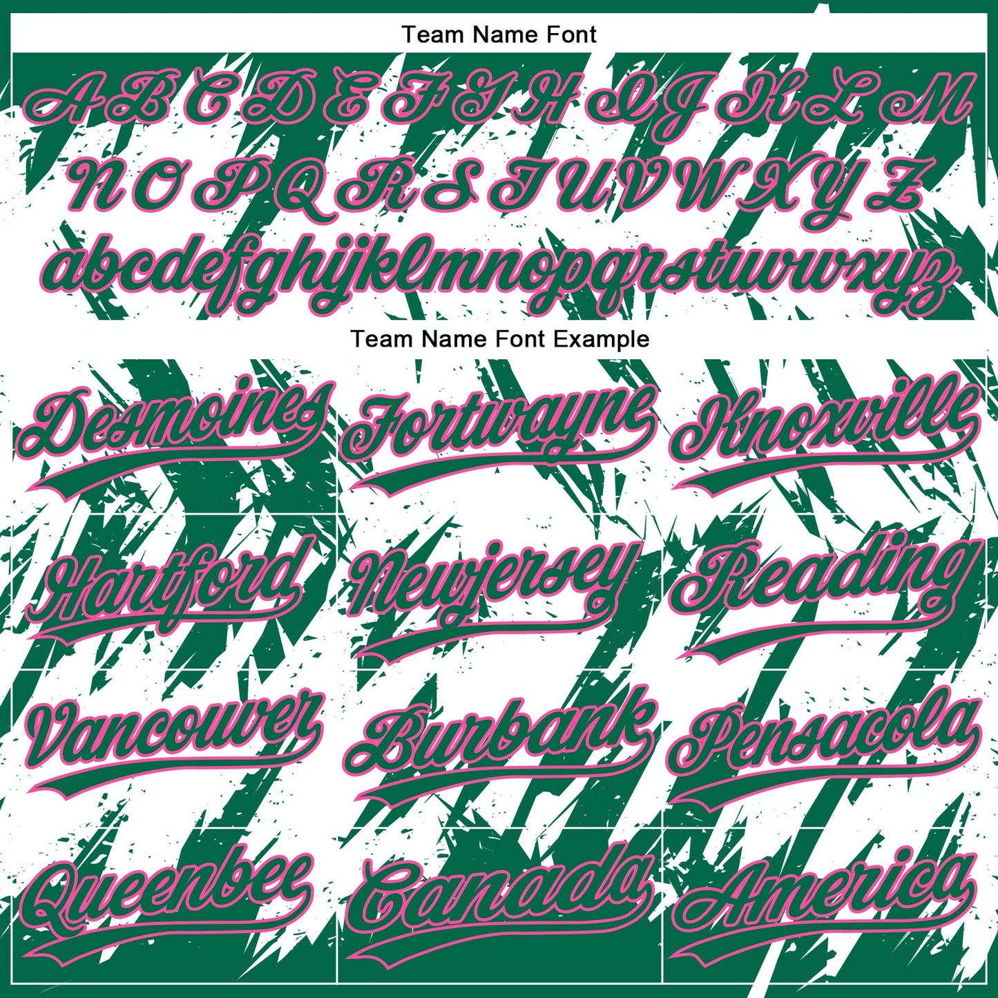 Custom Kelly Green Pink-White 3D Pattern Abstract Sharp Shape Two-Button Unisex Softball Jersey view 4