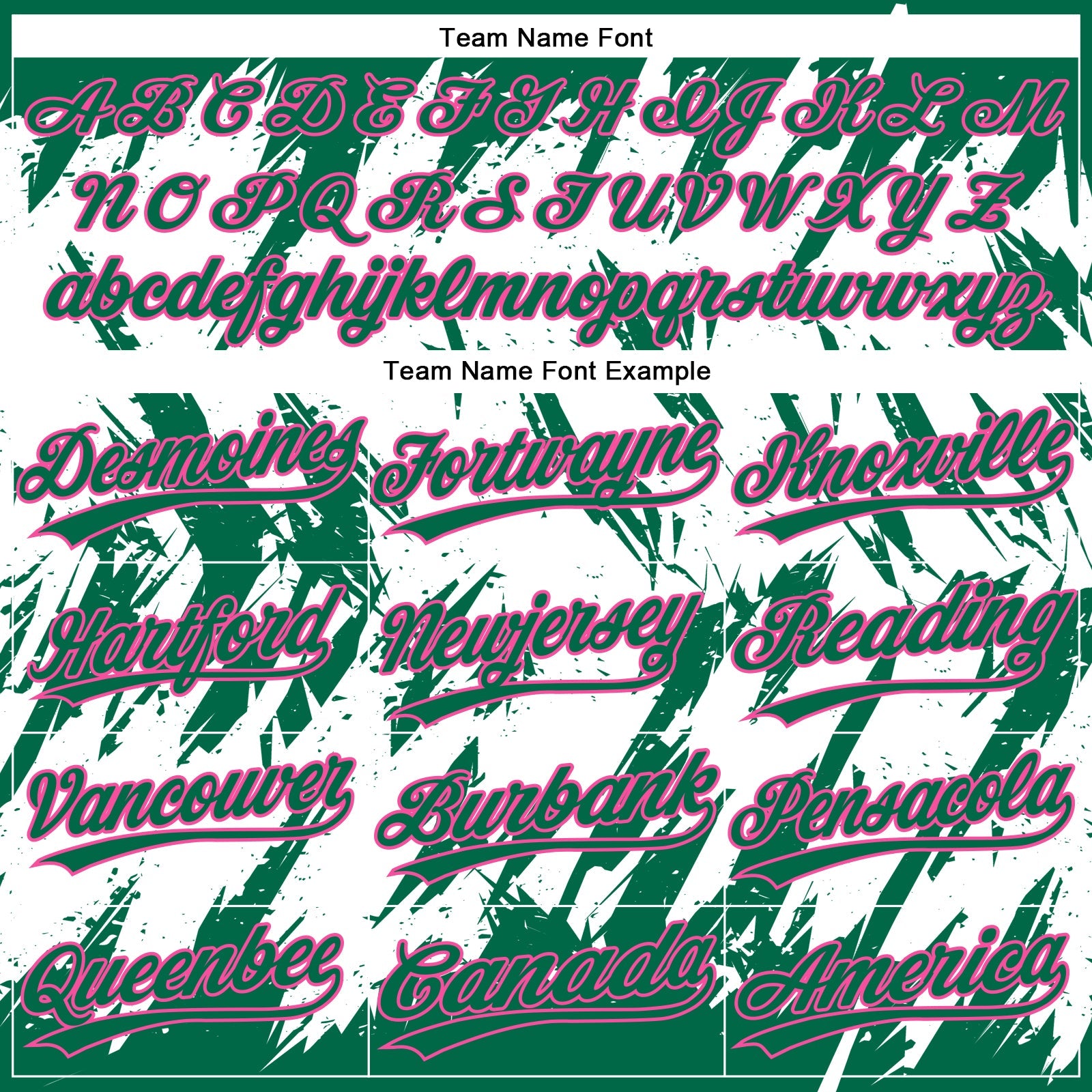 Custom Kelly Green Pink-White 3D Pattern Abstract Sharp Shape Two-Button Unisex Softball Jersey view 4