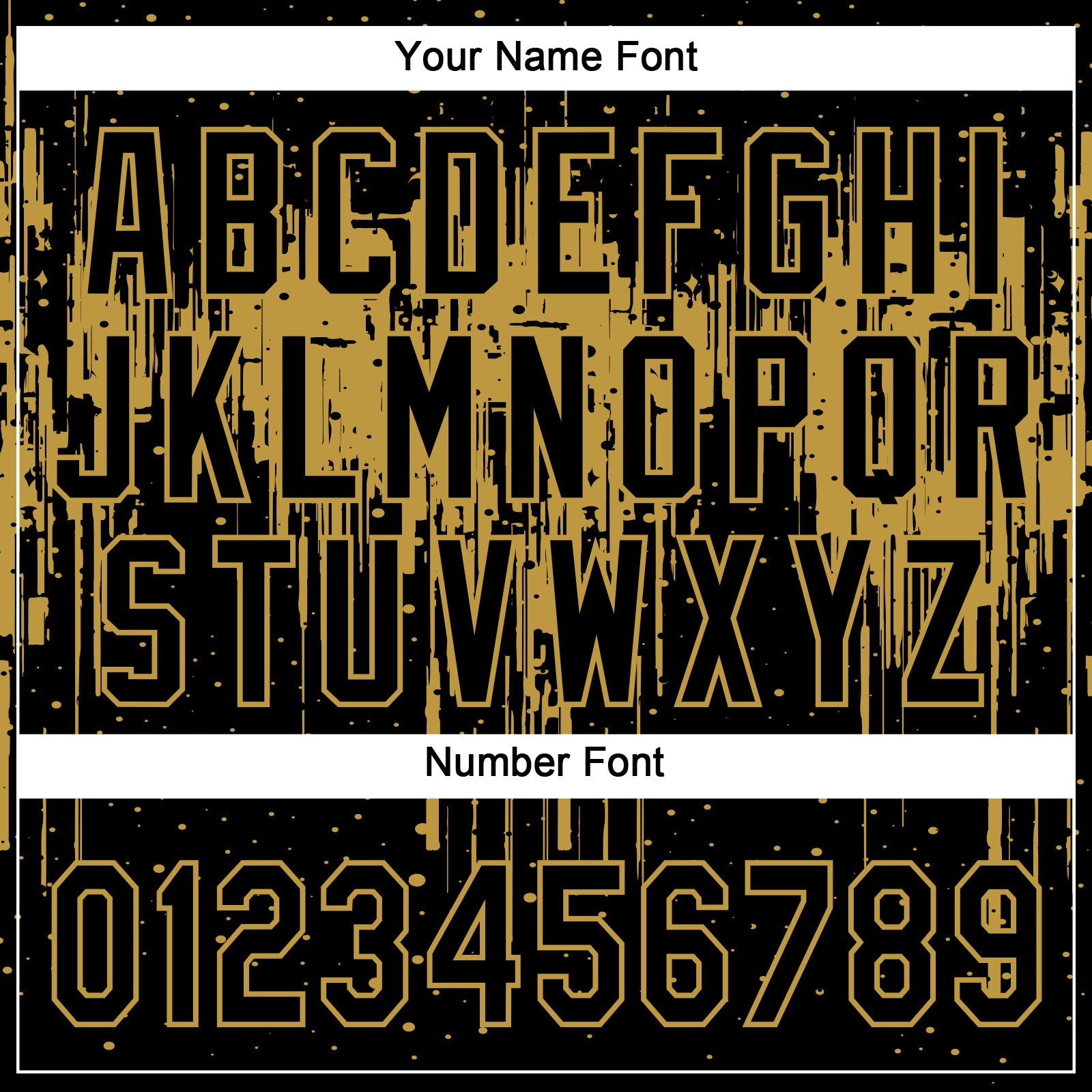 Custom Black Old Gold 3D Pattern Dripping Splatter Art Two-Button Unisex Softball Jersey view 5
