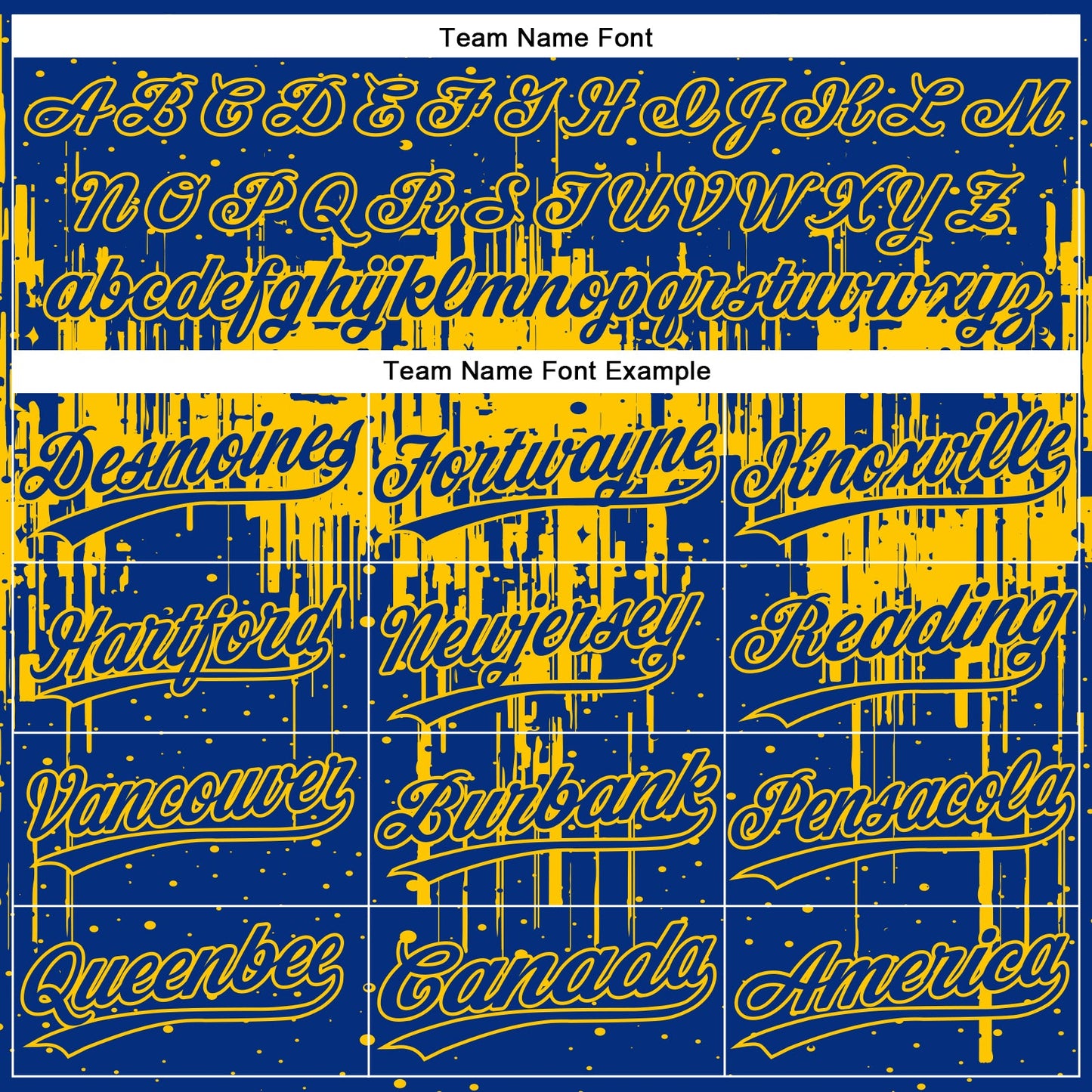 Custom Royal Yellow 3D Pattern Dripping Splatter Art Two-Button Unisex Softball Jersey view 4