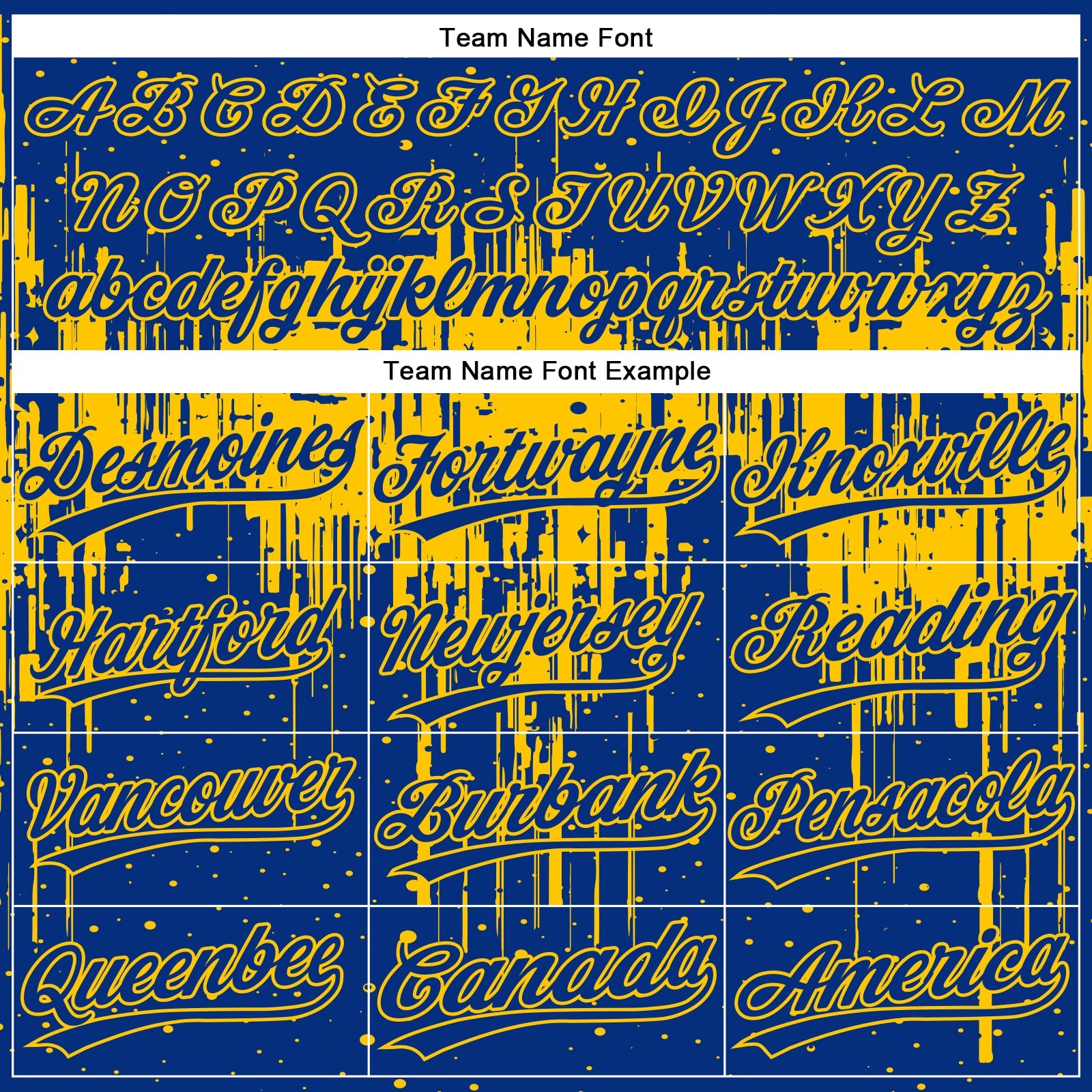 Custom Royal Yellow 3D Pattern Dripping Splatter Art Two-Button Unisex Softball Jersey view 4