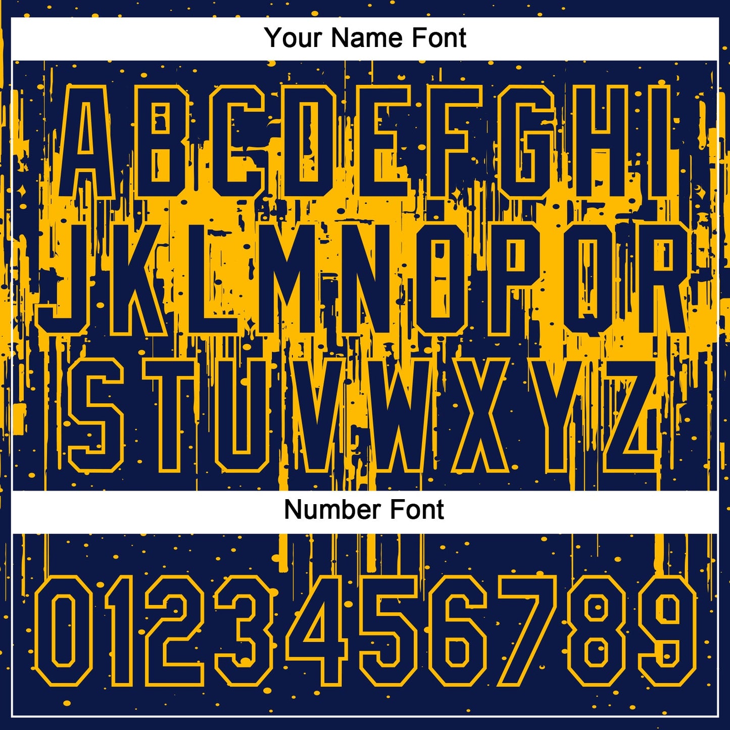 Custom Navy Gold 3D Pattern Dripping Splatter Art Two-Button Unisex Softball Jersey view 5