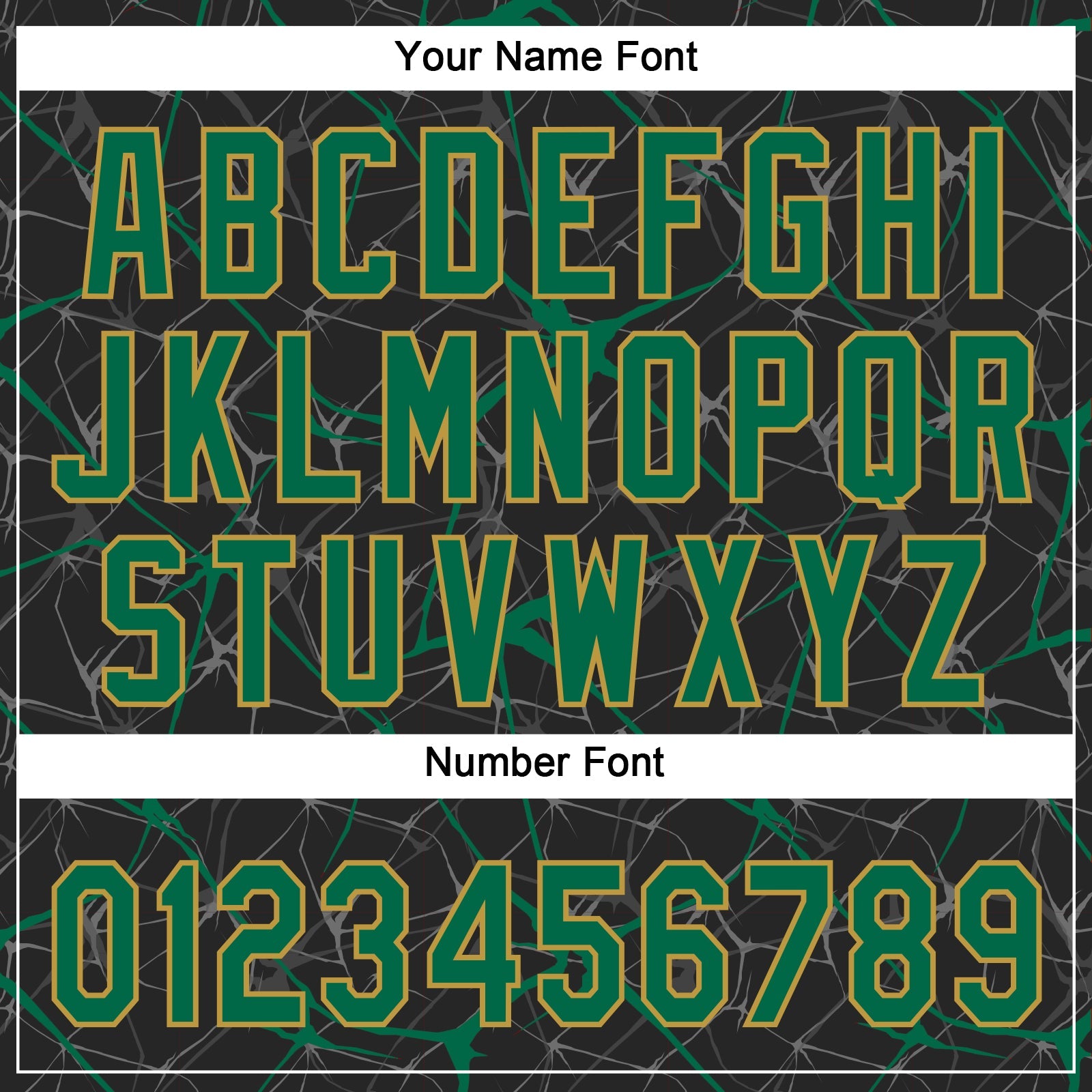 Custom Black Kelly Green-Old Gold 3D Pattern Abstract Network Two-Button Unisex Softball Jersey view 5