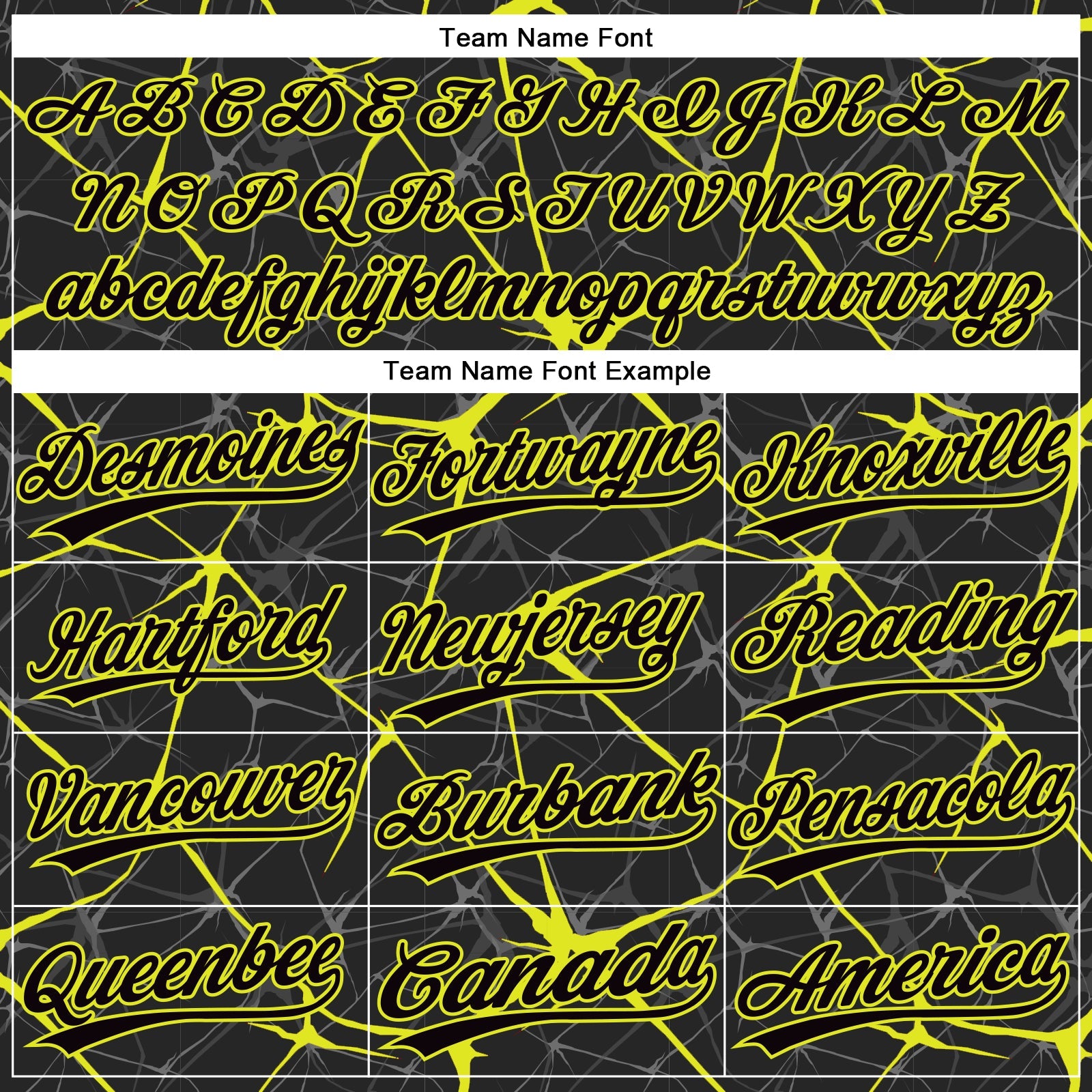 Custom Black Neon Yellow 3D Pattern Abstract Network Two-Button Unisex Softball Jersey view 4