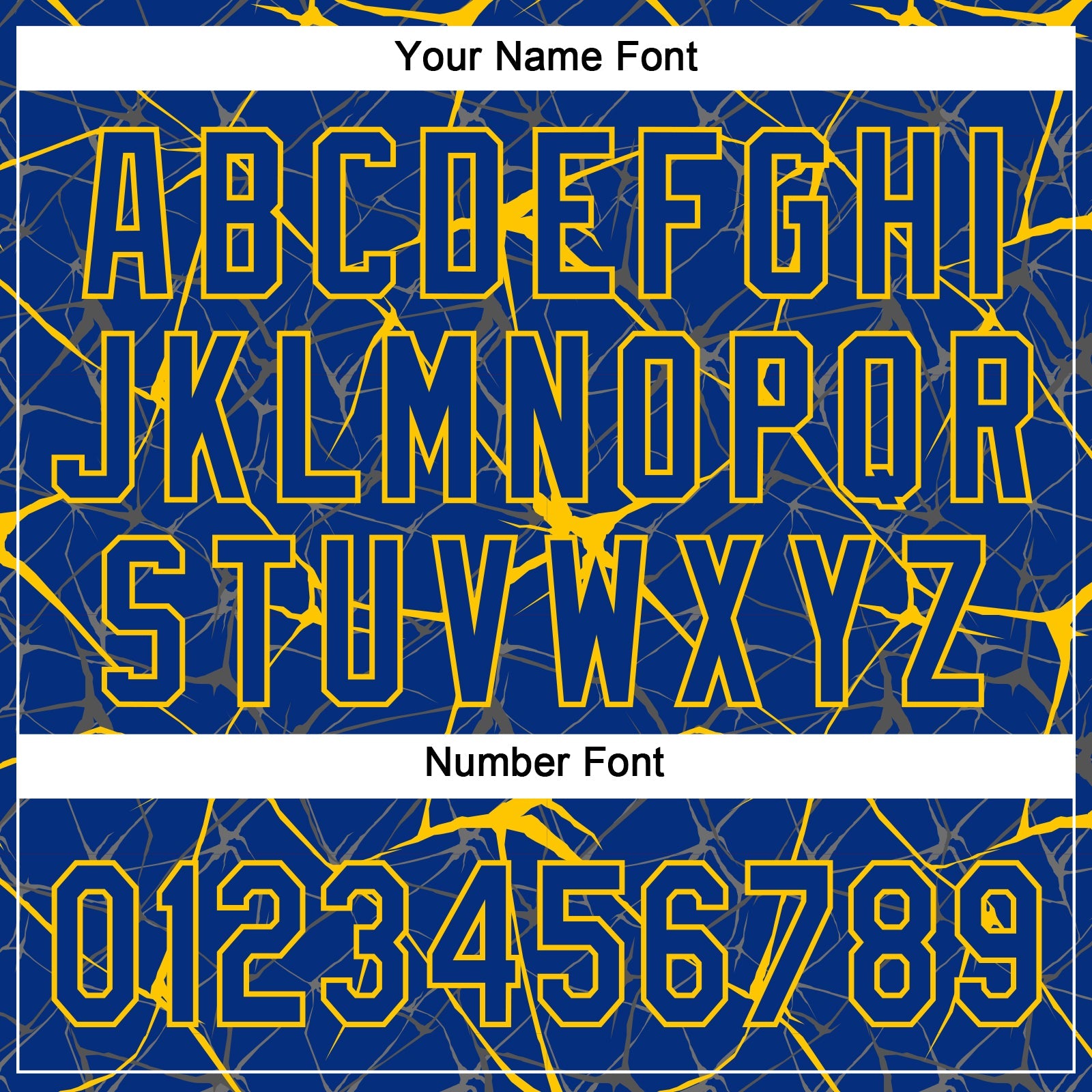 Custom Royal Yellow 3D Pattern Abstract Network Two-Button Unisex Softball Jersey view 5