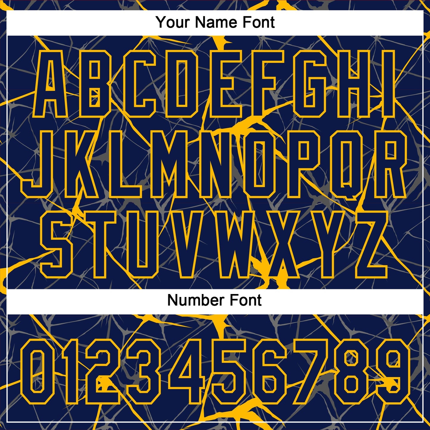 Custom Navy Gold 3D Pattern Abstract Network Two-Button Unisex Softball Jersey view 5