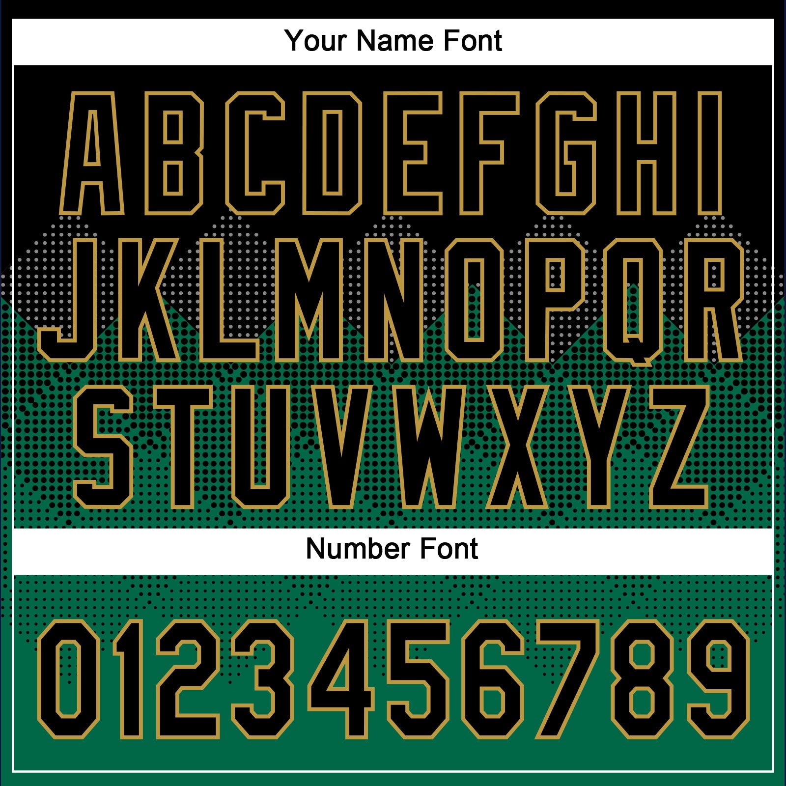 Custom Black Kelly Green-Old Gold 3D Pattern Gradient Square Shapes Two-Button Unisex Softball Jersey view 5