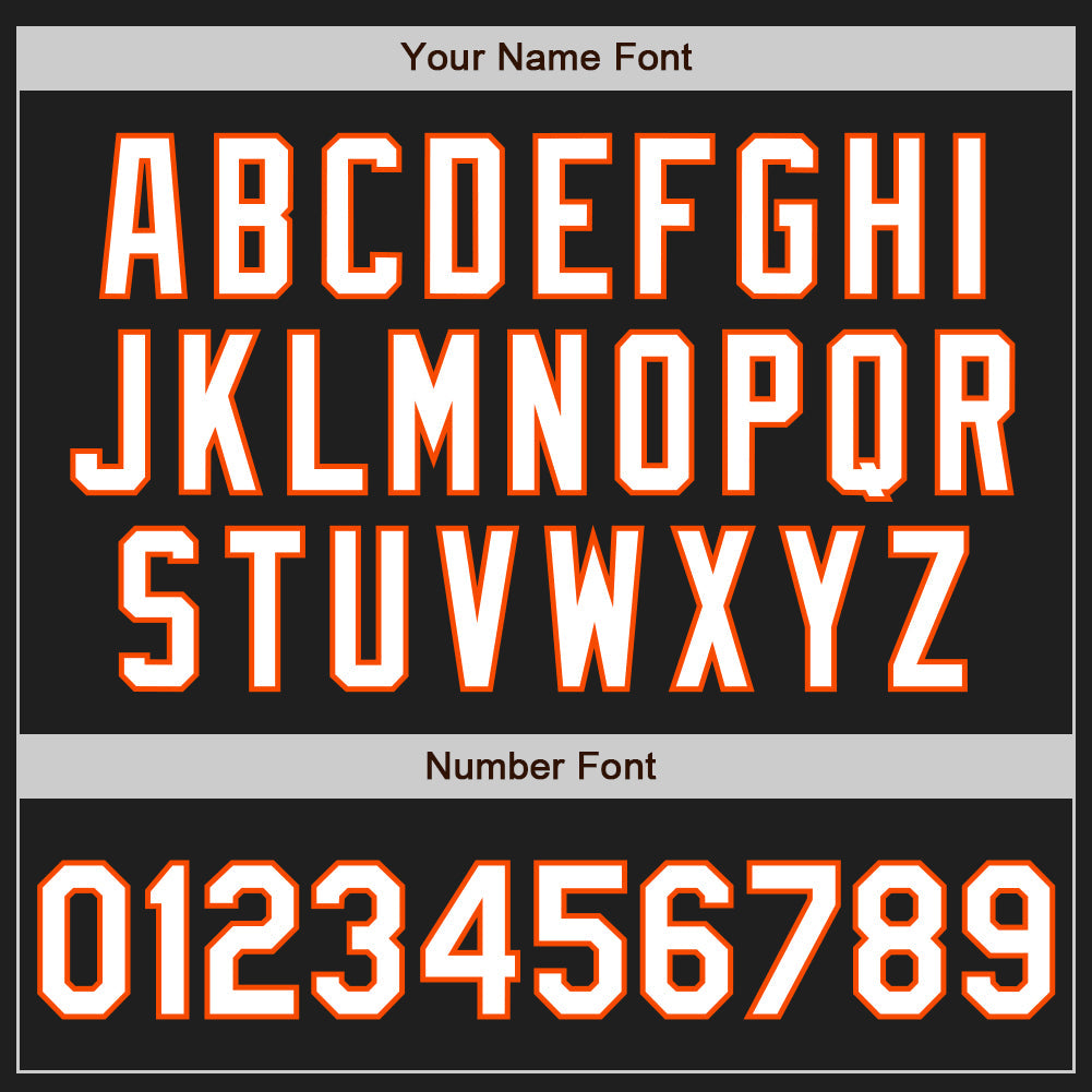 Custom Black Orange Pinstripe White Two-Button Unisex Softball Jersey view 5