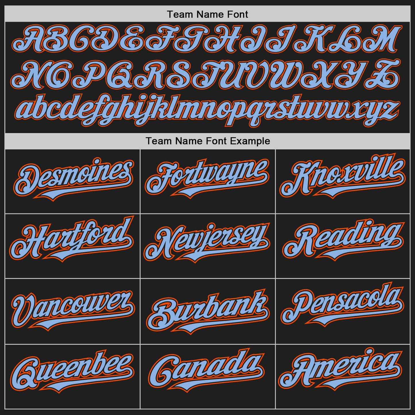 Custom Black Orange Pinstripe Light Blue Two-Button Unisex Softball Jersey view 4