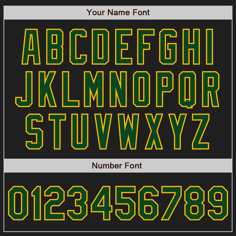 Custom Black Gold Pinstripe Green Two-Button Unisex Softball Jersey view 5