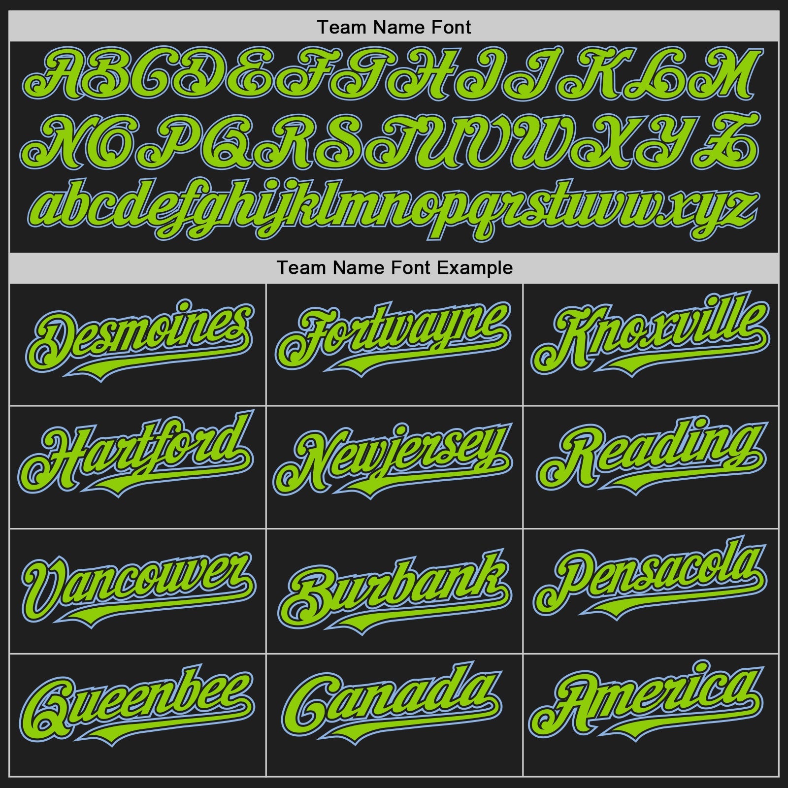 Custom Black Light Blue Pinstripe Neon Green Two-Button Unisex Softball Jersey view 4
