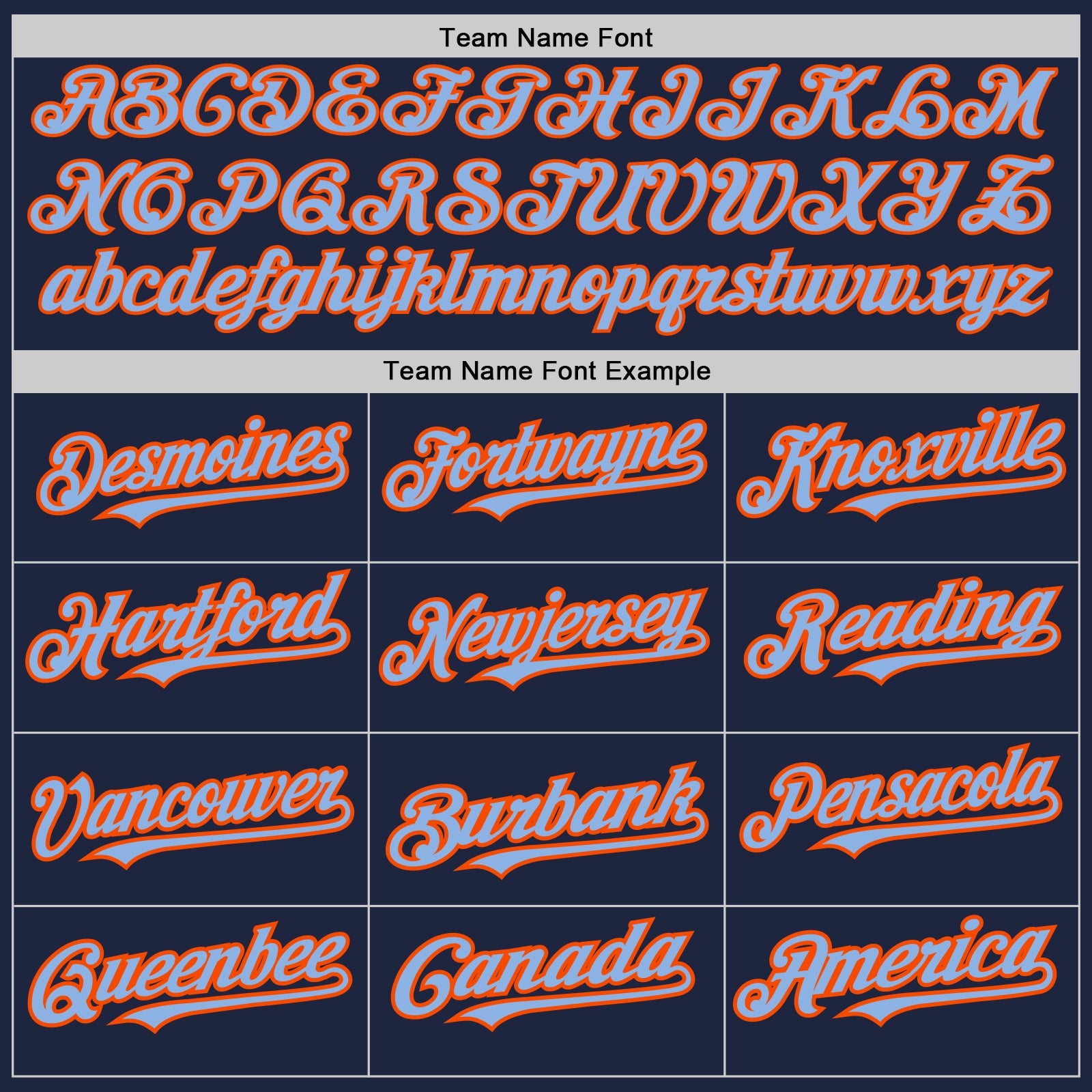 Custom Navy Orange Pinstripe Light Blue Two-Button Unisex Softball Jersey view 4