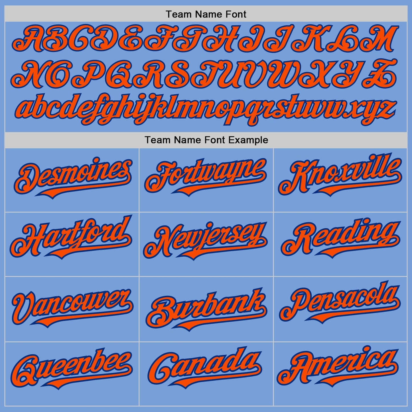Custom Light Blue Royal Pinstripe Orange Two-Button Unisex Softball Jersey view 4