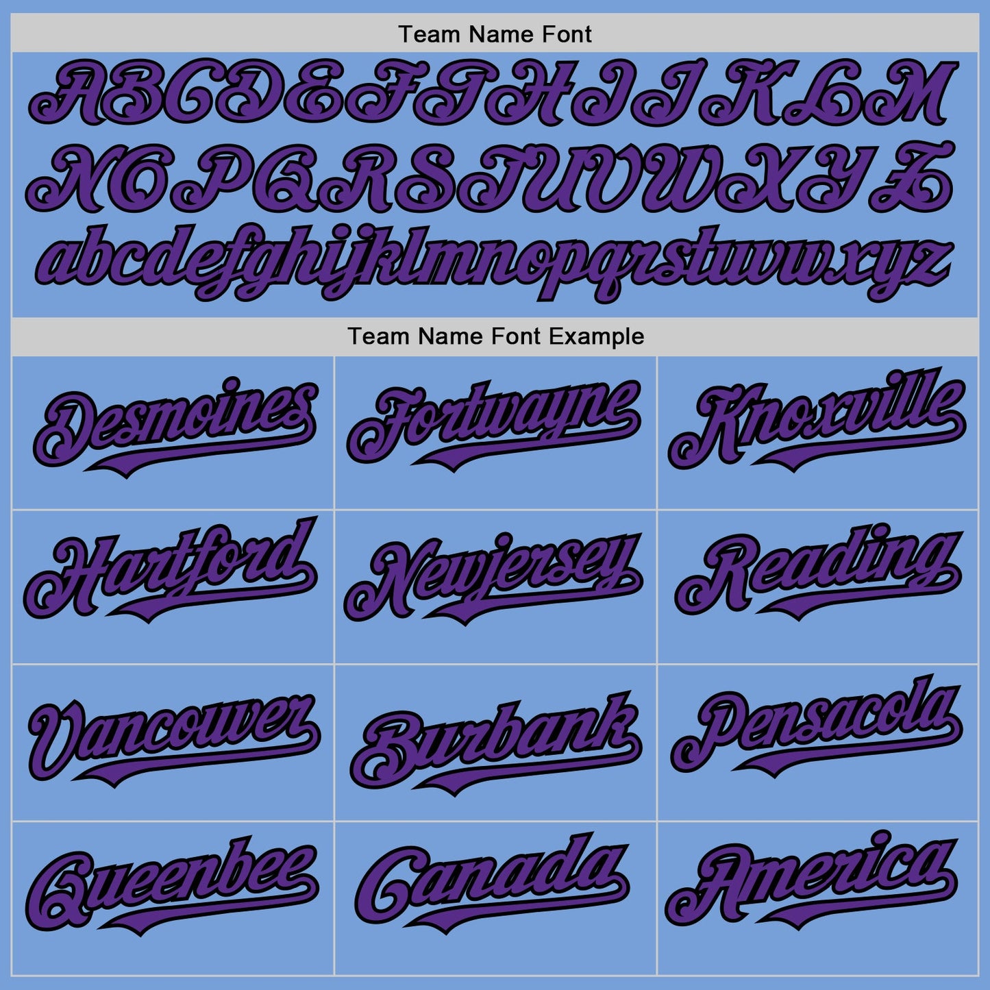 Custom Light Blue Black Pinstripe Purple Two-Button Unisex Softball Jersey view 4