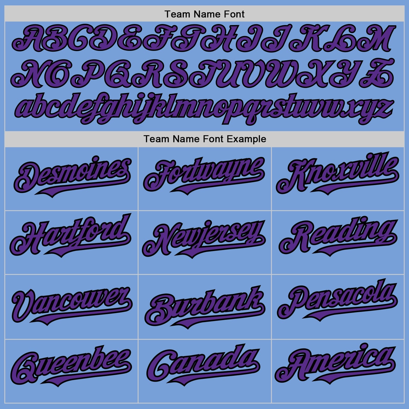 Custom Light Blue Black Pinstripe Purple Two-Button Unisex Softball Jersey view 4