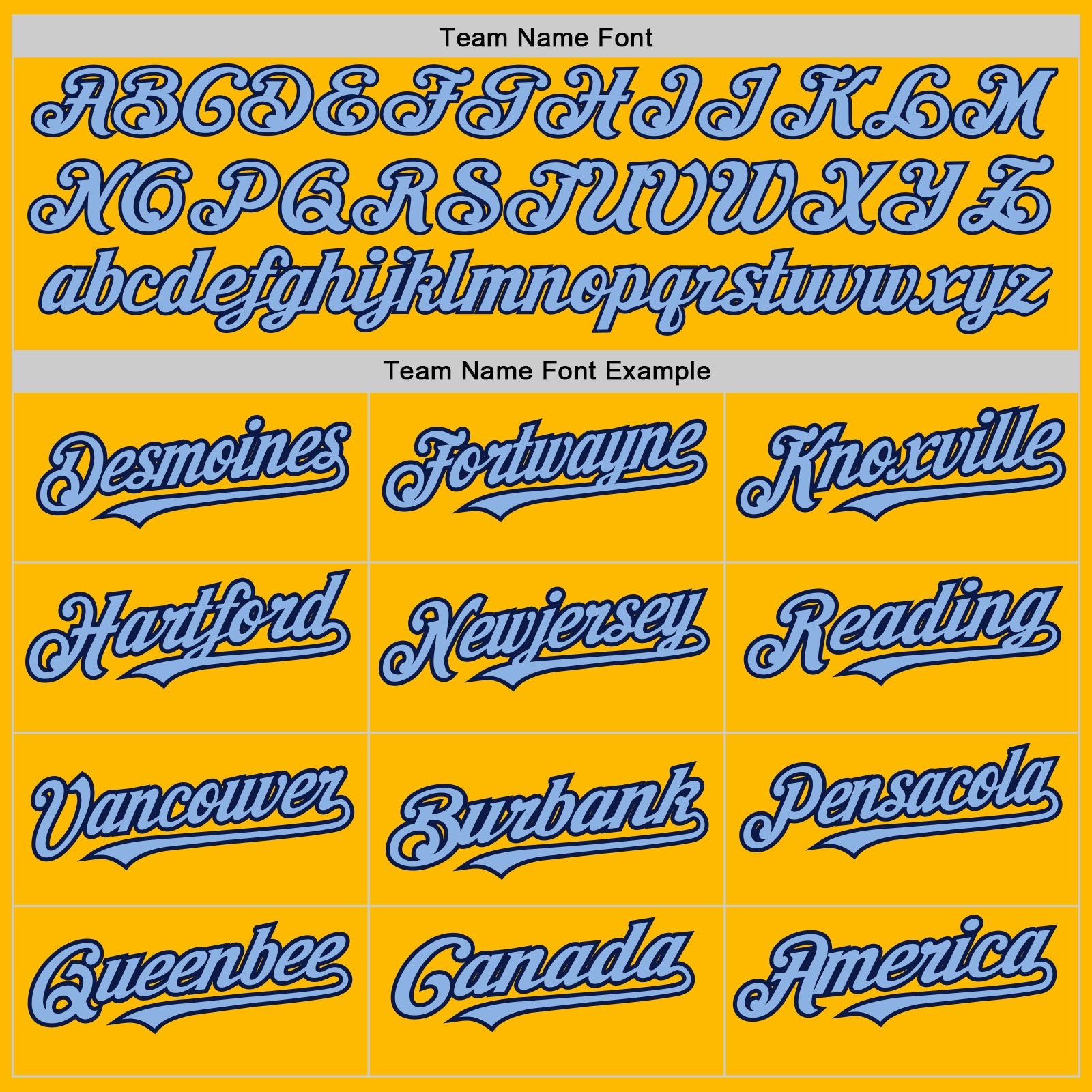 Custom Gold Navy Pinstripe Light Blue Two-Button Unisex Softball Jersey view 4