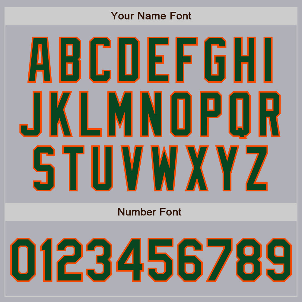 Custom Gray Green Pinstripe Orange Two-Button Unisex Softball Jersey view 5