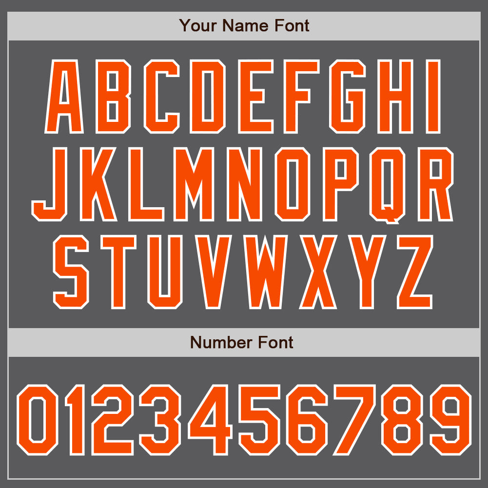Custom Steel Gray Orange Pinstripe White Two-Button Unisex Softball Jersey view 5