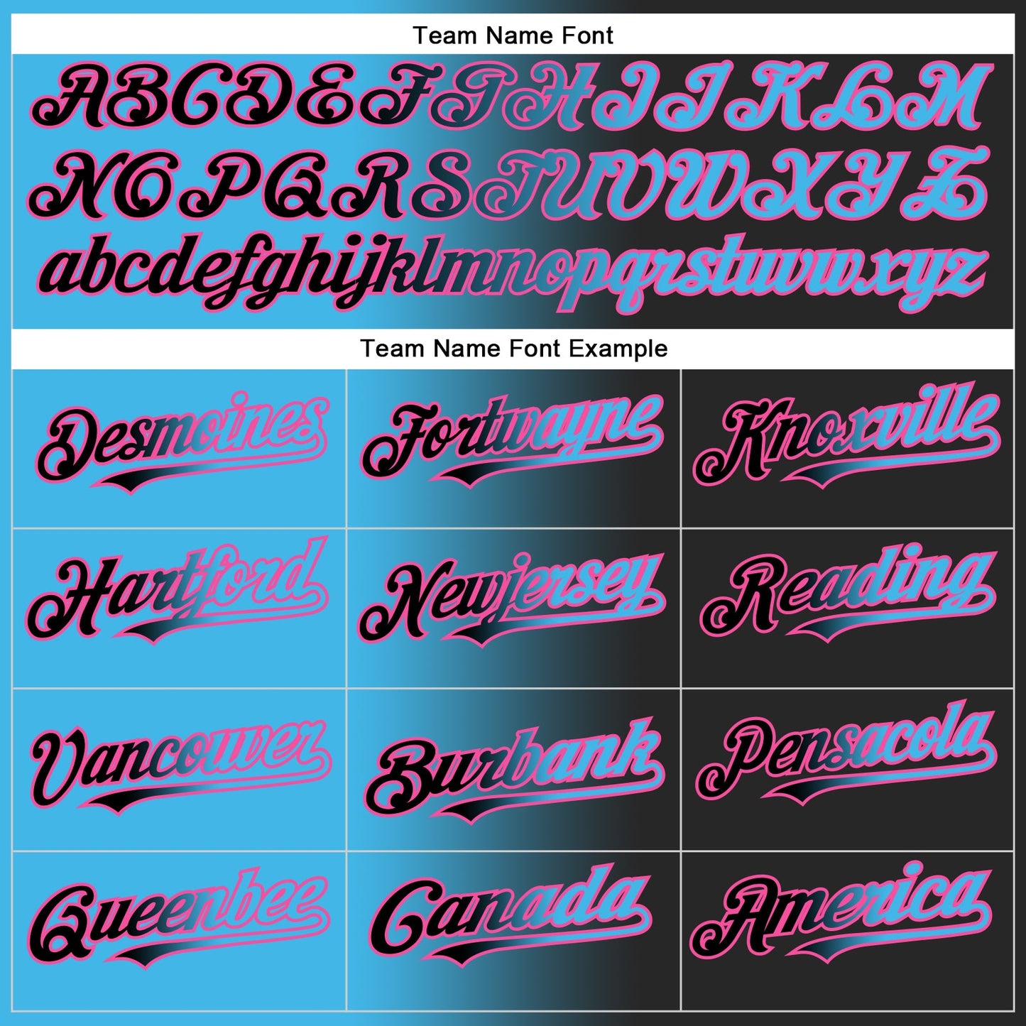 Custom Black Sky Blue-Pink Gradient Fashion Two-Button Unisex Softball Jersey view 4