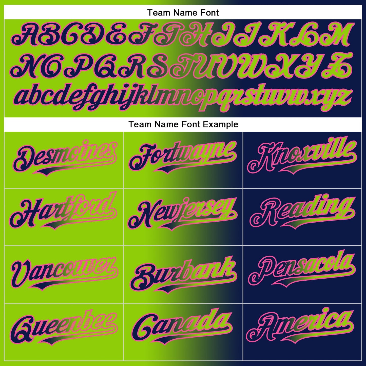 Custom Navy Neon Green-Pink Gradient Fashion Two-Button Unisex Softball Jersey view 4