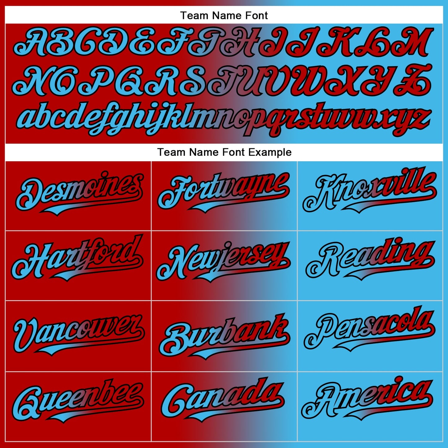 Custom Sky Blue Red-Black Gradient Fashion Two-Button Unisex Softball Jersey view 4