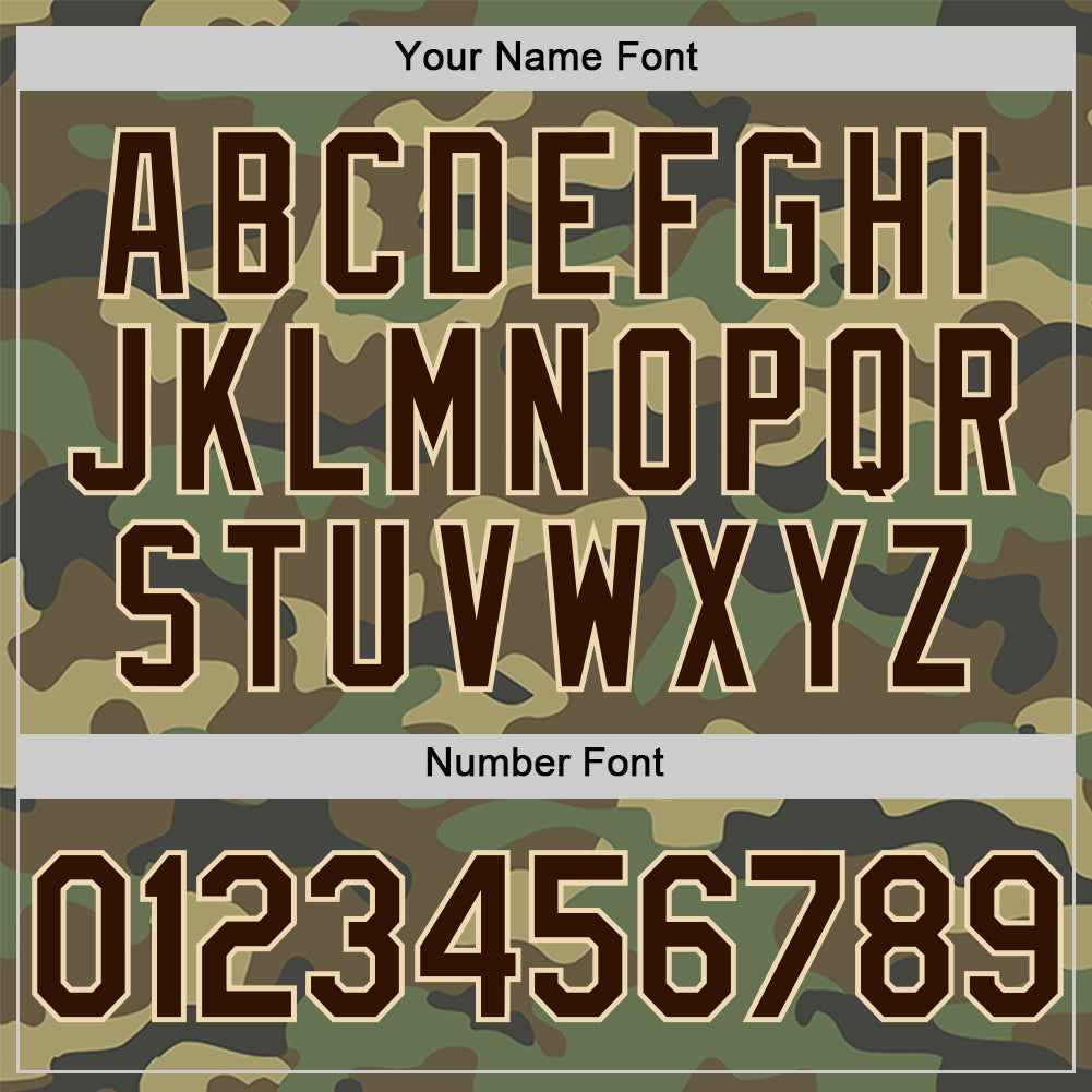 Custom Camo Brown-Cream Salute To Service Two-Button Unisex Softball Jersey view 5