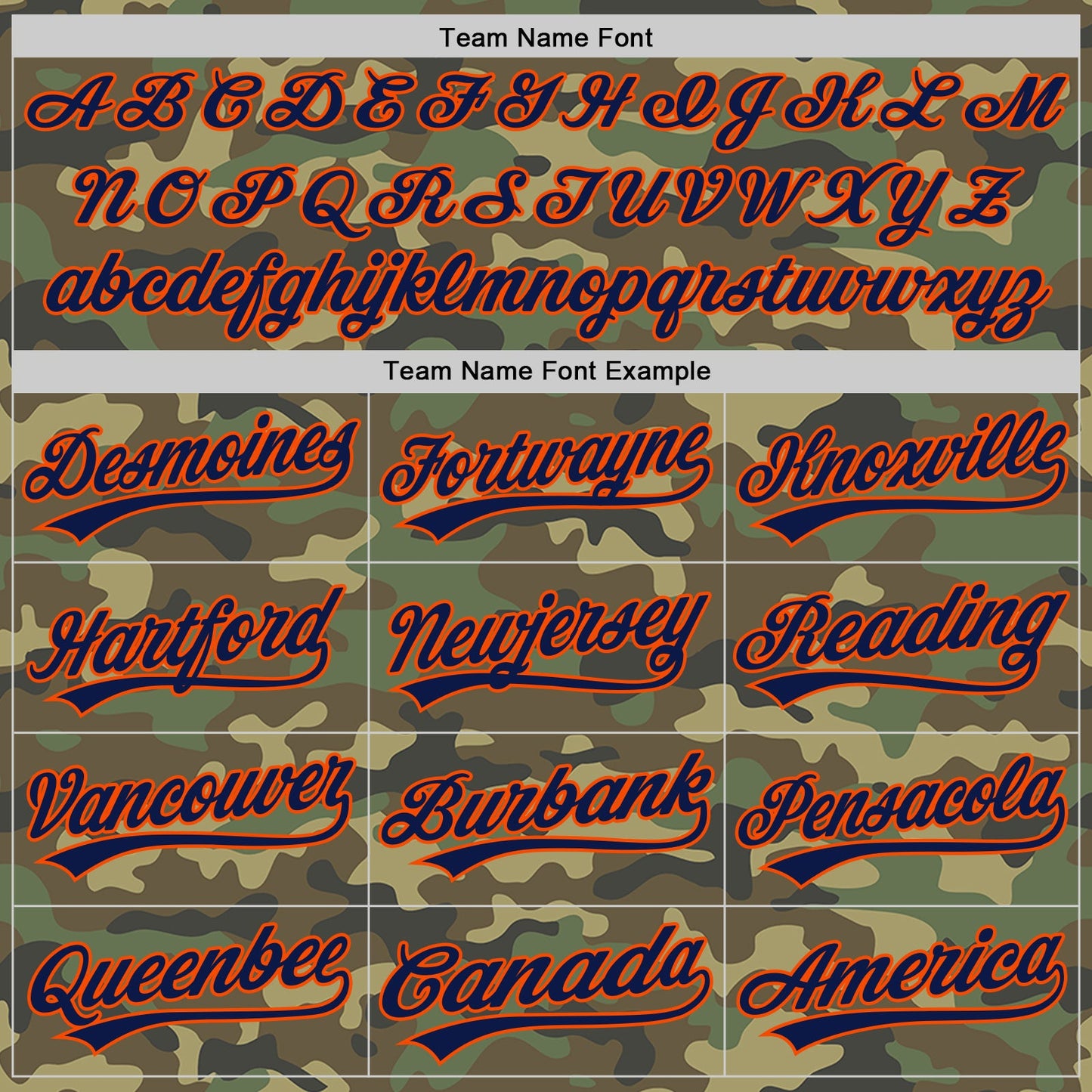 Custom Camo Navy-Orange Salute To Service Two-Button Unisex Softball Jersey view 4