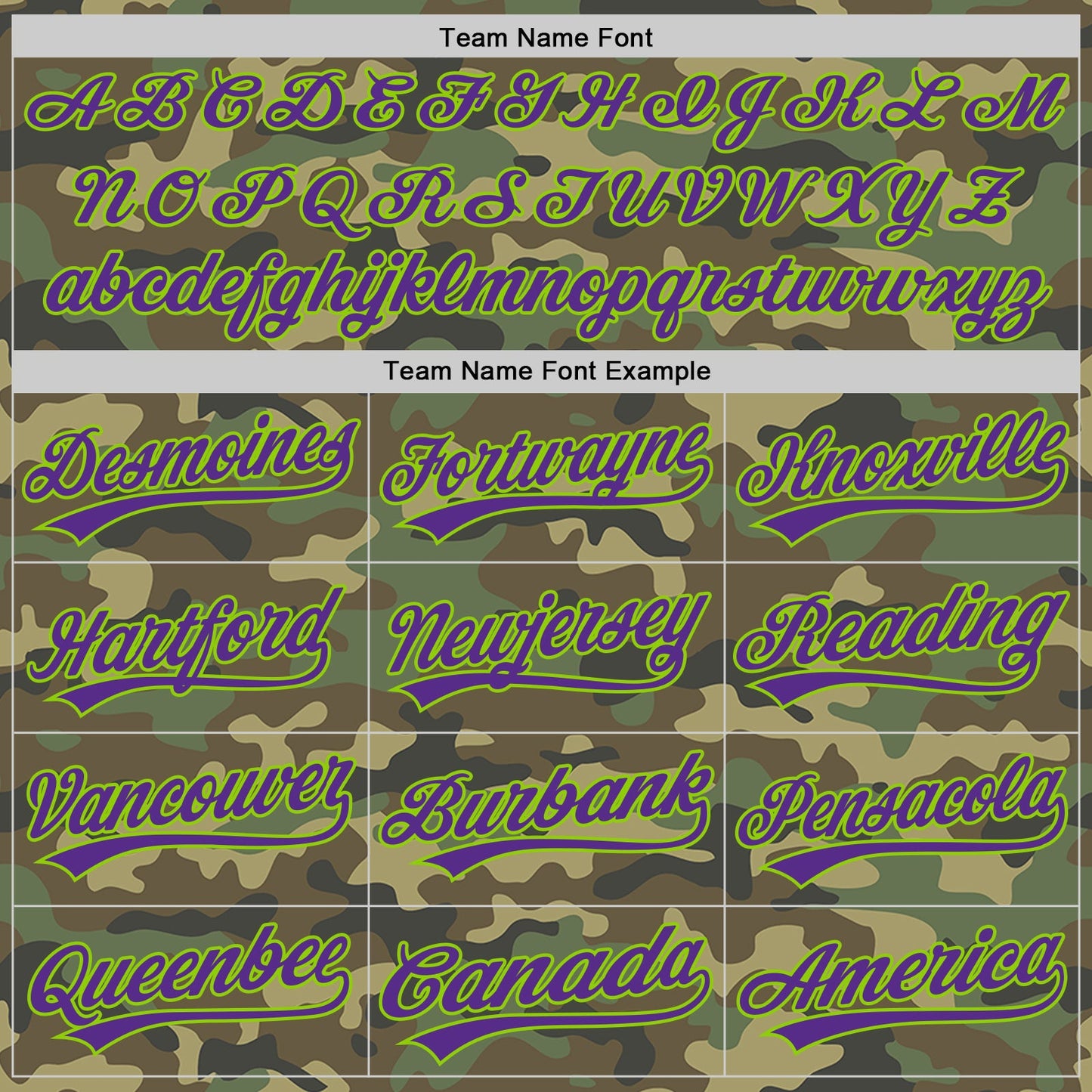 Custom Camo Purple-Neon Green Salute To Service Two-Button Unisex Softball Jersey view 4