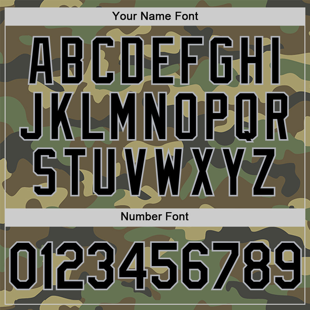 Custom Camo Black-Gray Salute To Service Two-Button Unisex Softball Jersey view 5