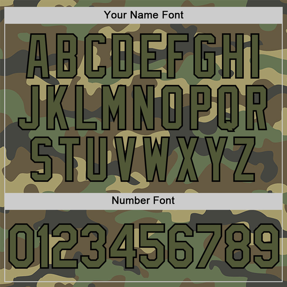 Custom Camo Olive-Black Salute To Service Two-Button Unisex Softball Jersey view 5