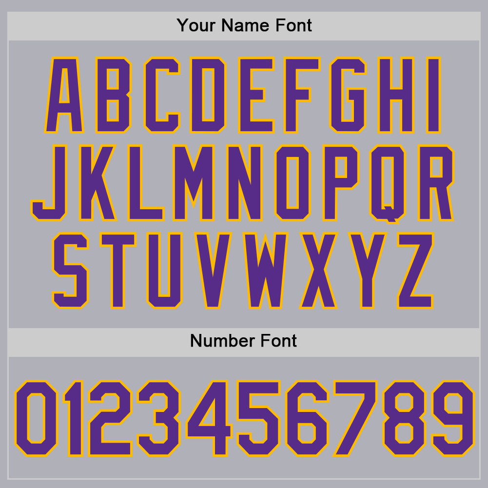 Custom Gray Purple-Gold Two-Button Unisex Softball Jersey view 5