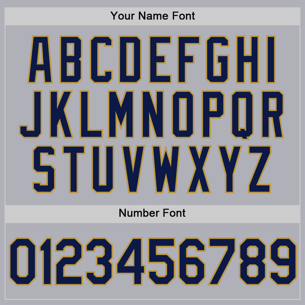 Custom Gray Navy-Old Gold Two-Button Unisex Softball Jersey view 5