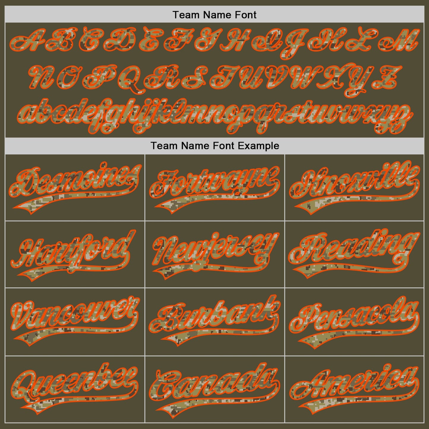 Custom Olive Camo-Orange Salute To Service Two-Button Unisex Softball Jersey view 4