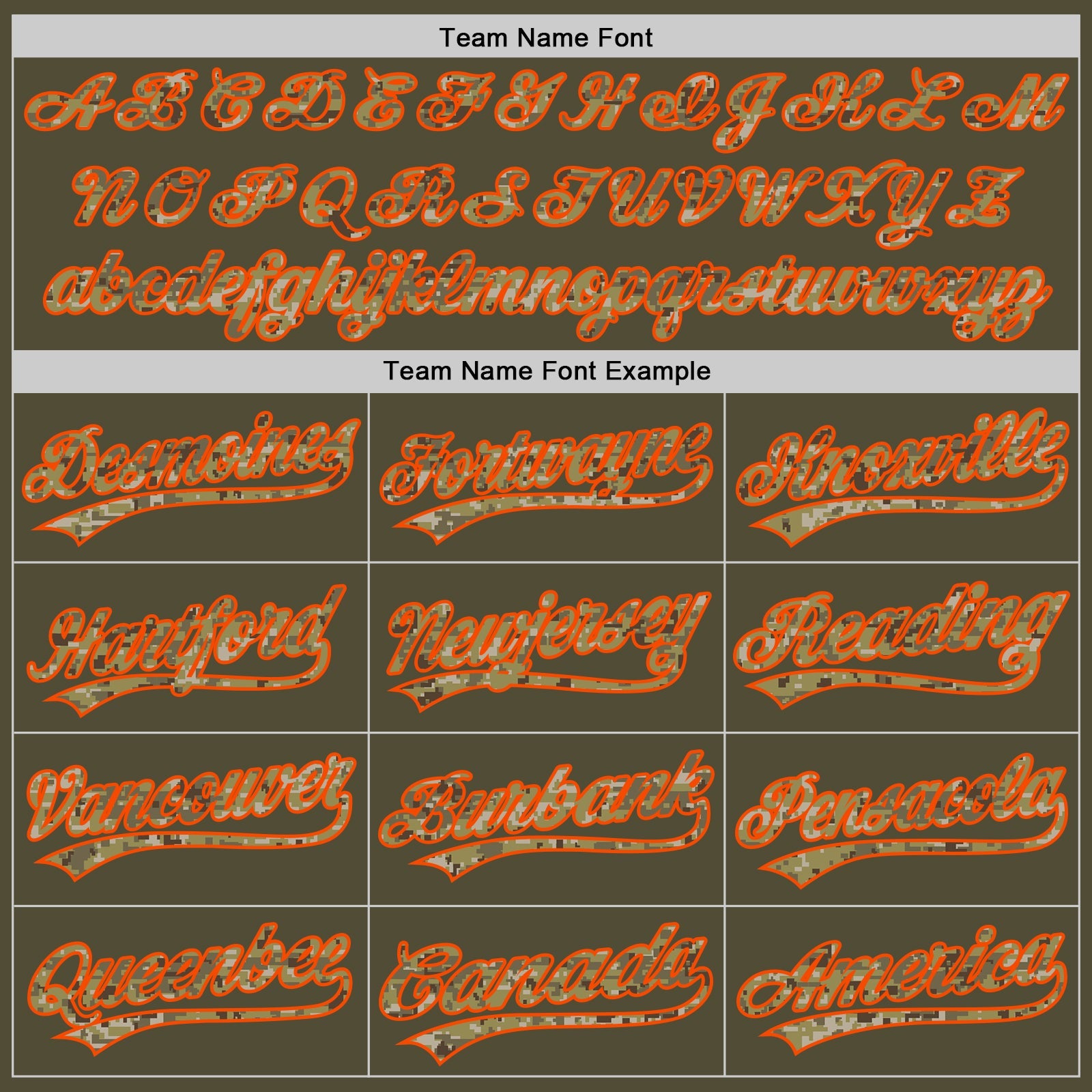 Custom Olive Camo-Orange Salute To Service Two-Button Unisex Softball Jersey view 4