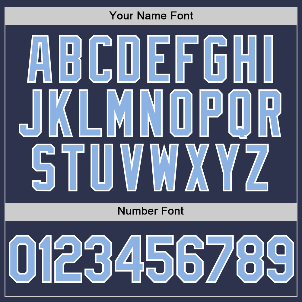 Custom Navy Light Blue-White Two-Button Unisex Softball Jersey view 5