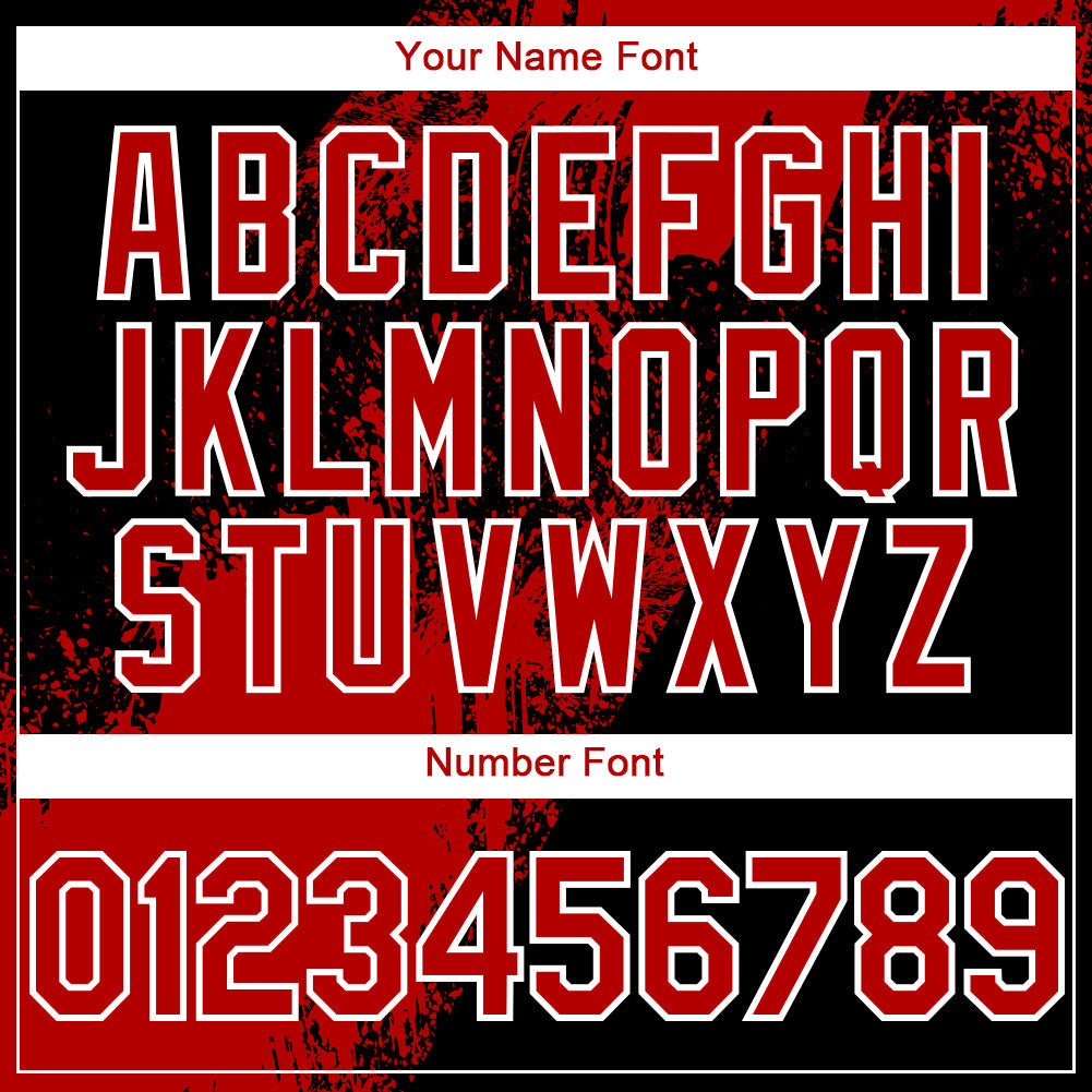Custom Red Black-White 3D Pattern Abstract Brush Stroke Two-Button Unisex Softball Jersey view 5