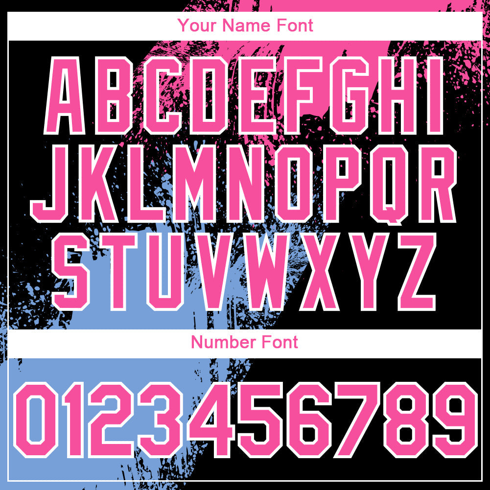 Custom Black Pink-Light Blue 3D Pattern Abstract Brush Stroke Two-Button Unisex Softball Jersey view 5