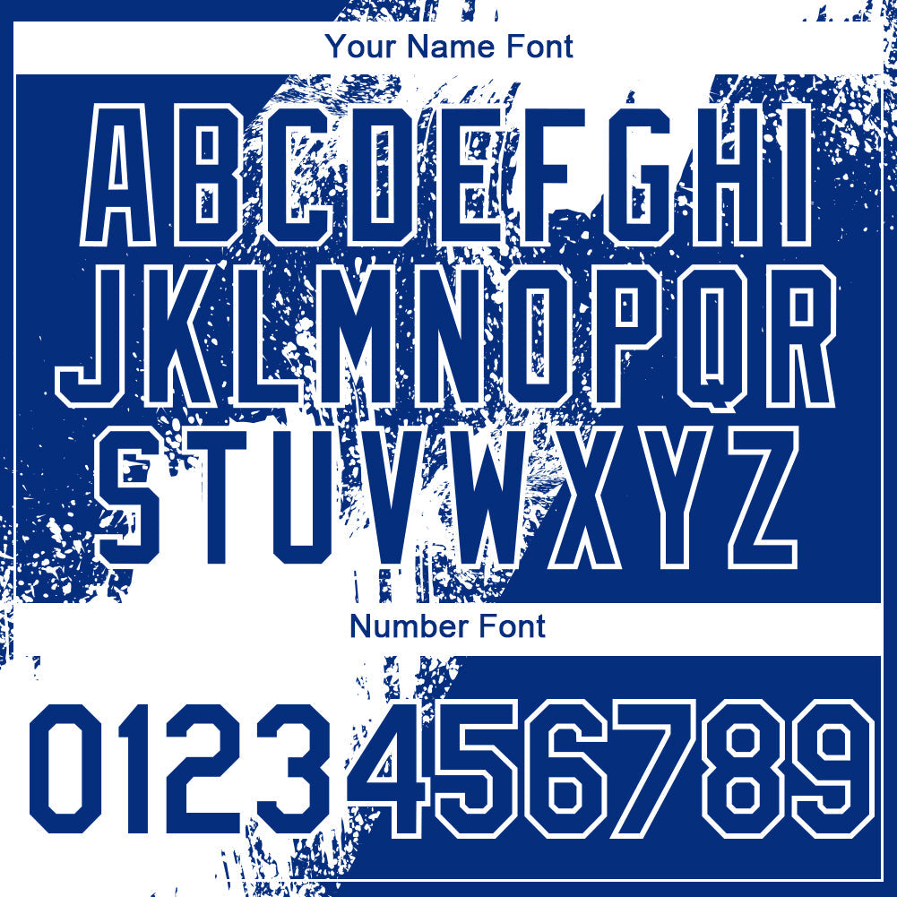 Custom White Royal 3D Pattern Abstract Brush Stroke Two-Button Unisex Softball Jersey view 5