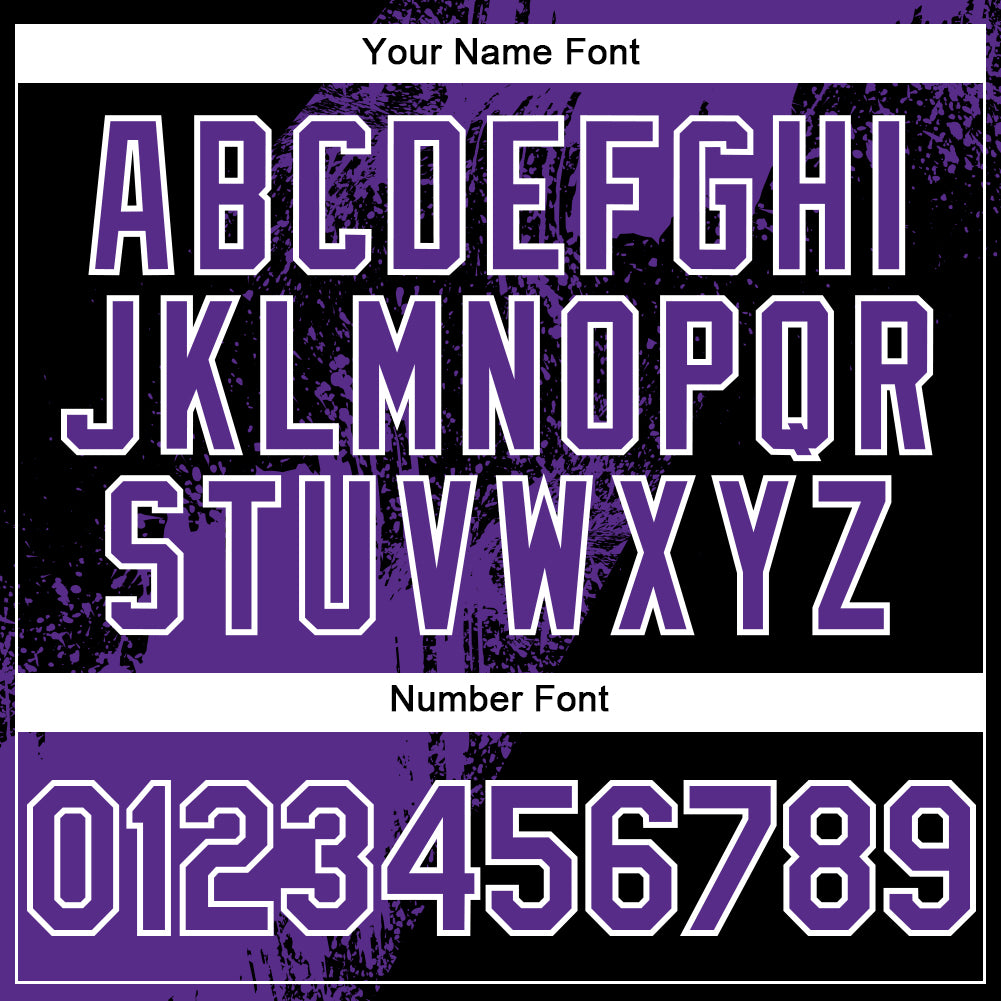 Custom Purple Black-White 3D Pattern Abstract Brush Stroke Two-Button Unisex Softball Jersey view 5