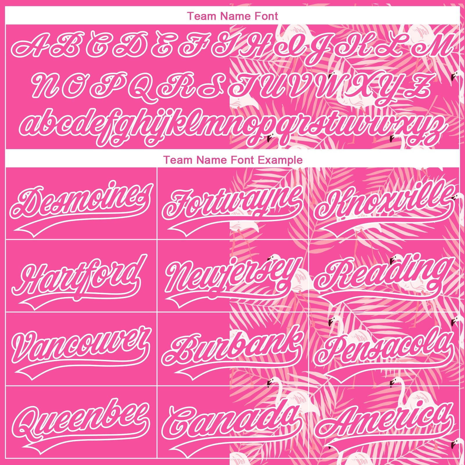 Custom Pink White 3D Pattern Tropical Palm Leaves And Famingo Two-Button Unisex Softball Jersey view 4