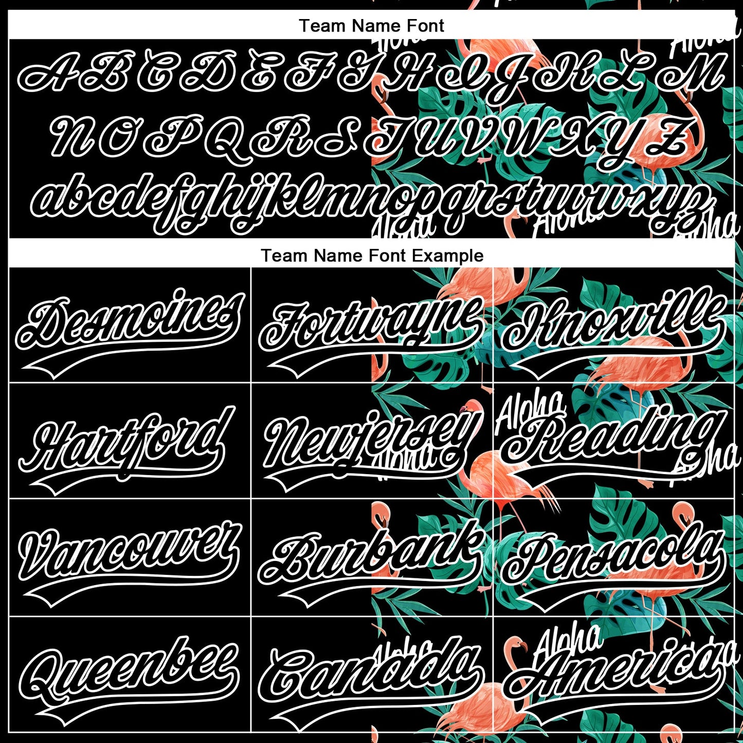 Custom Black White 3D Pattern Hawaii Flamingos And Leaves Two-Button Unisex Softball Jersey view 4