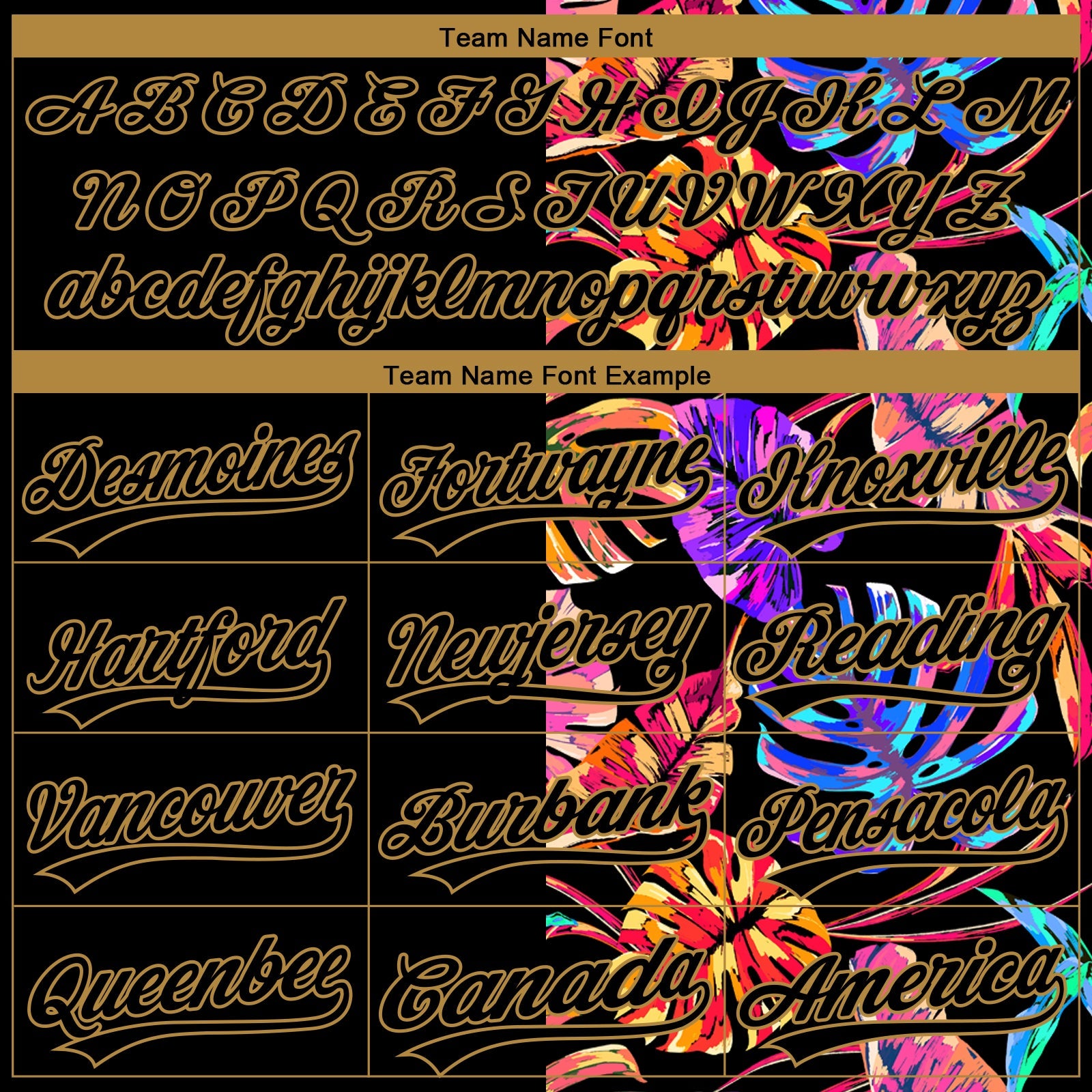Custom Black Old Gold 3D Pattern Hawaii Tropical Palm Leaves Two-Button Unisex Softball Jersey view 4