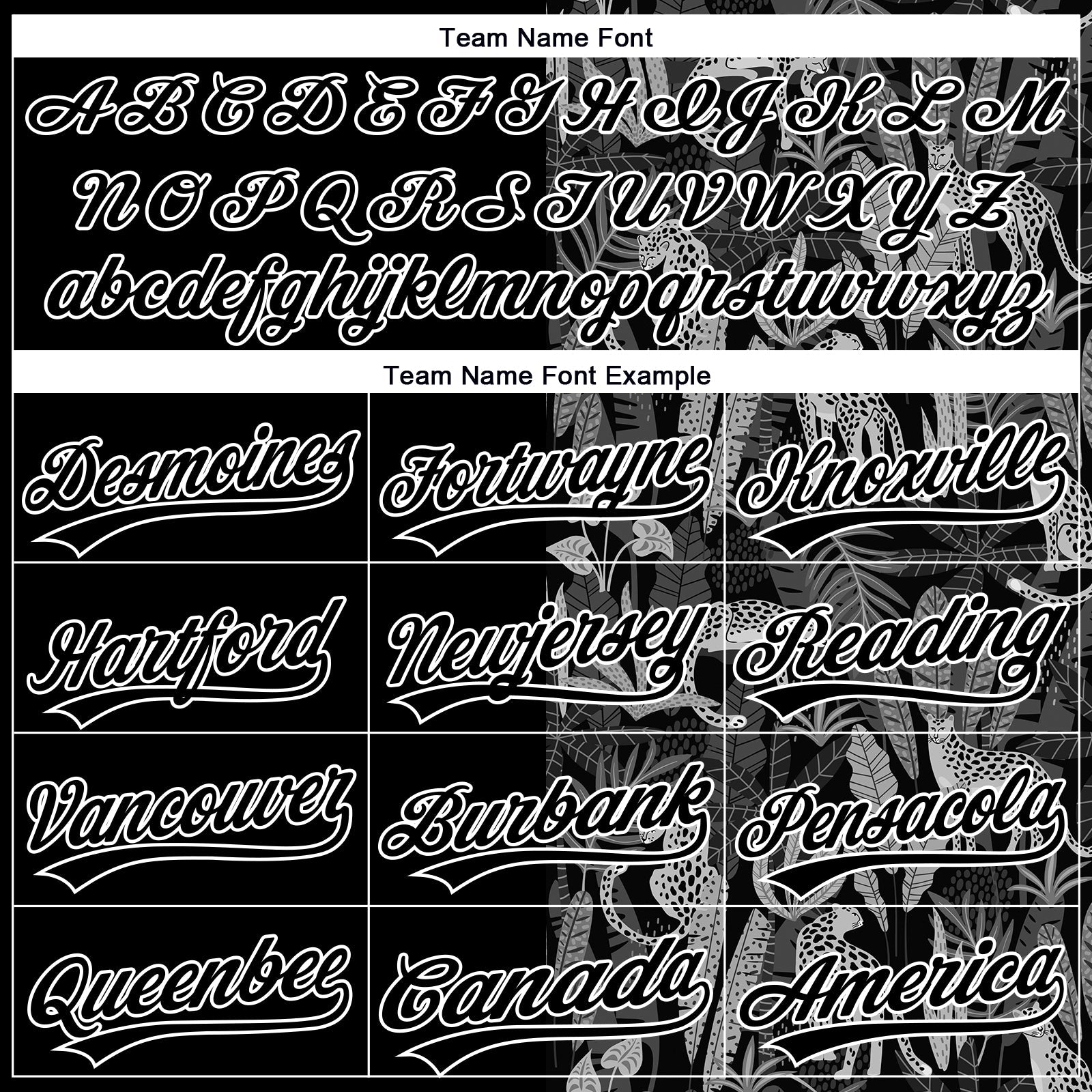 Custom Black White 3D Pattern Leopards And Tropical Palm Leaves Two-Button Unisex Softball Jersey view 4