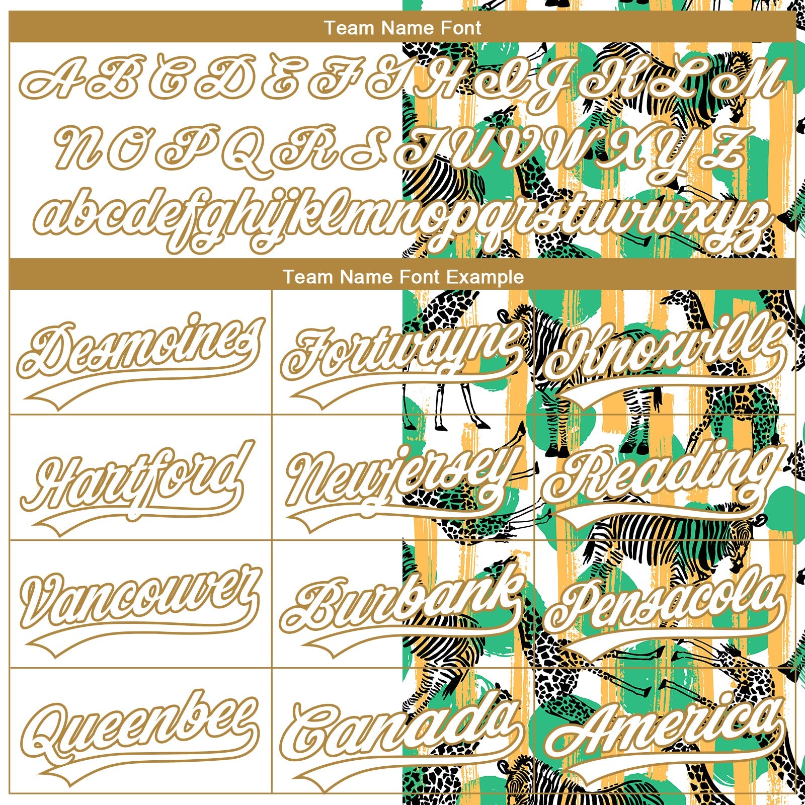 Custom White Old Gold 3D Pattern Zebras And Giraffes Two-Button Unisex Softball Jersey view 4