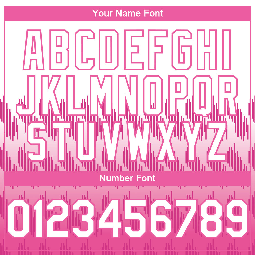 Custom White Pink 3D Pattern Lines Two-Button Unisex Softball Jersey view 5
