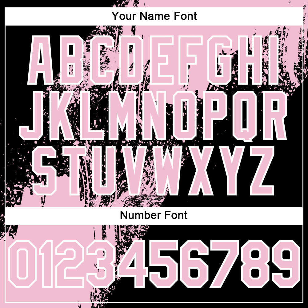 Custom Light Pink Black-White 3D Pattern Abstract Brush Stroke Two-Button Unisex Softball Jersey view 5