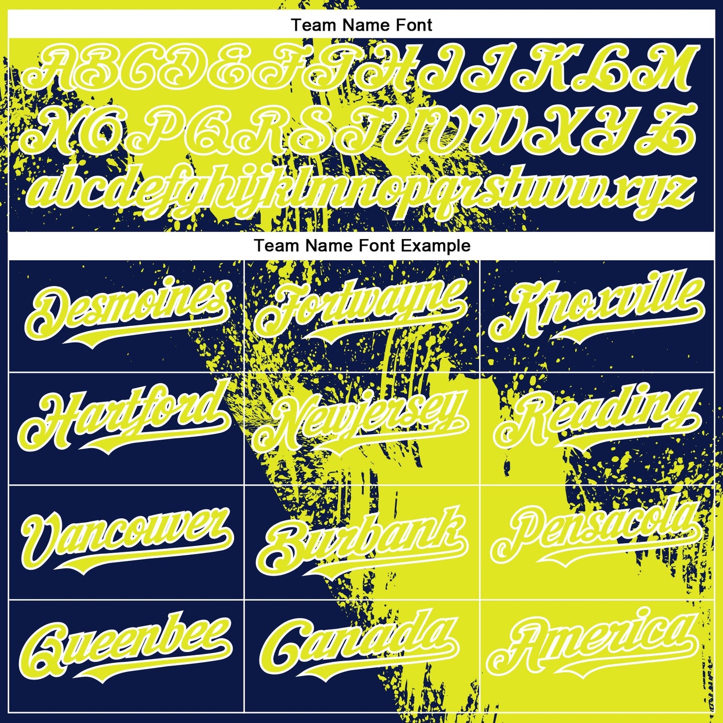 Custom Neon Yellow Navy-White 3D Pattern Abstract Brush Stroke Two-Button Unisex Softball Jersey view 4