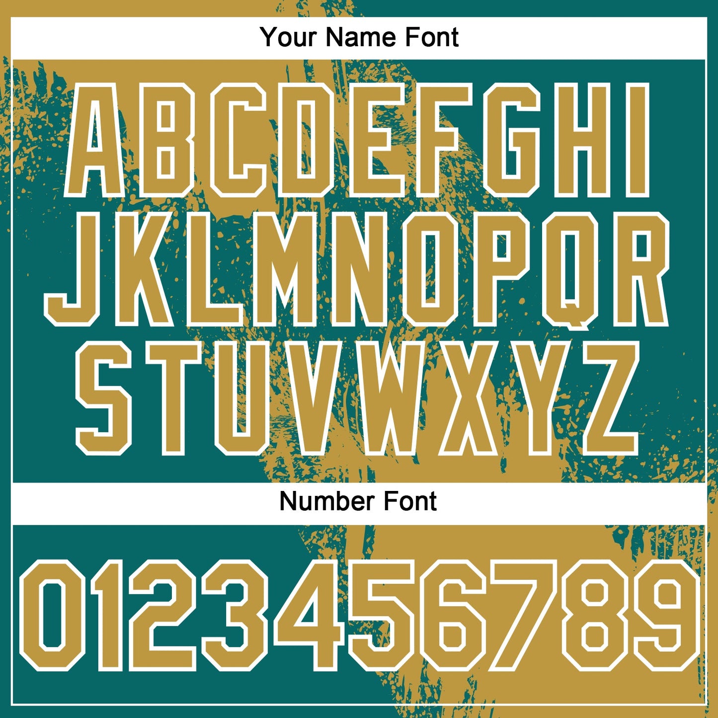 Custom Old Gold Teal-White 3D Pattern Abstract Brush Stroke Two-Button Unisex Softball Jersey view 5