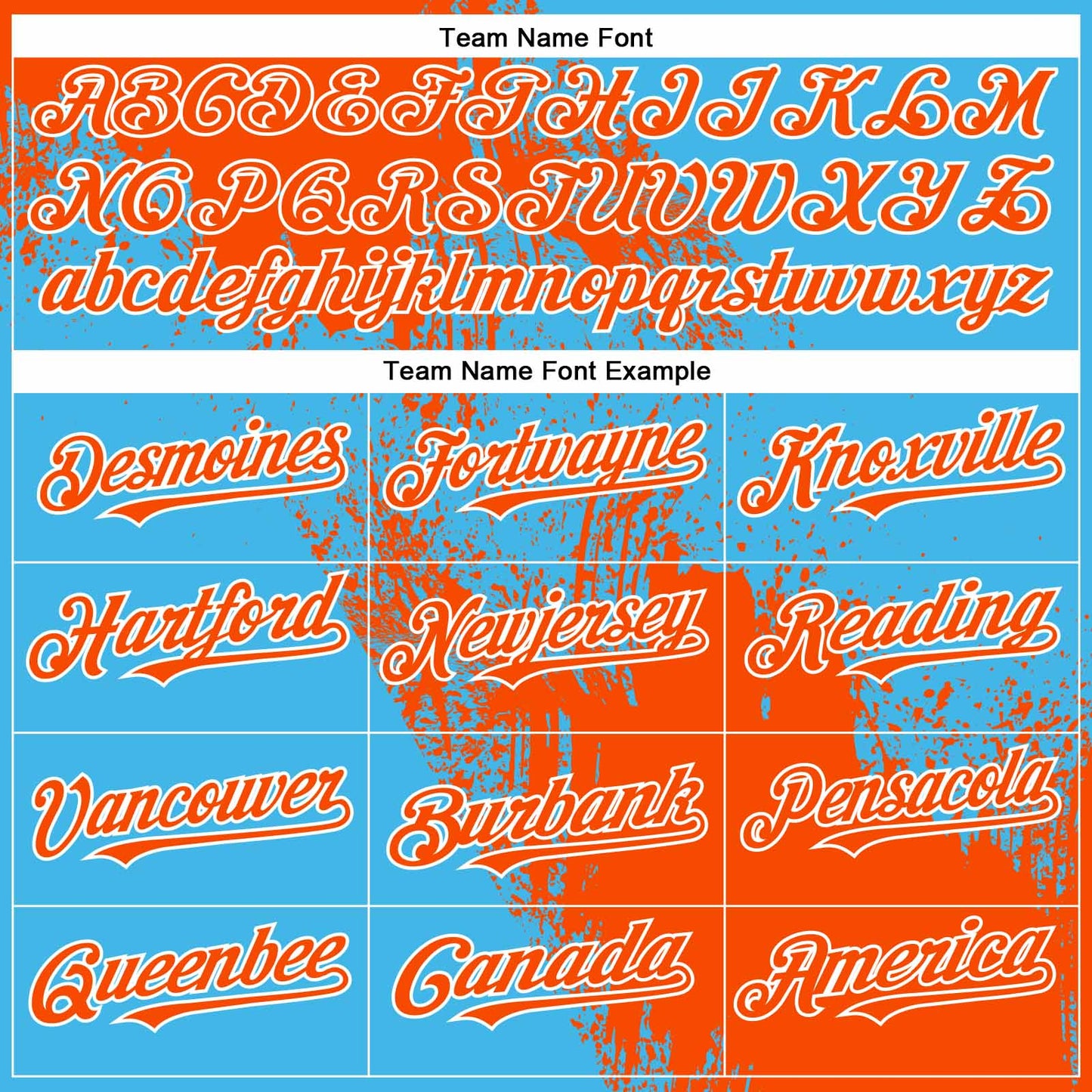 Custom Orange Sky Blue-White 3D Pattern Abstract Brush Stroke Two-Button Unisex Softball Jersey view 4