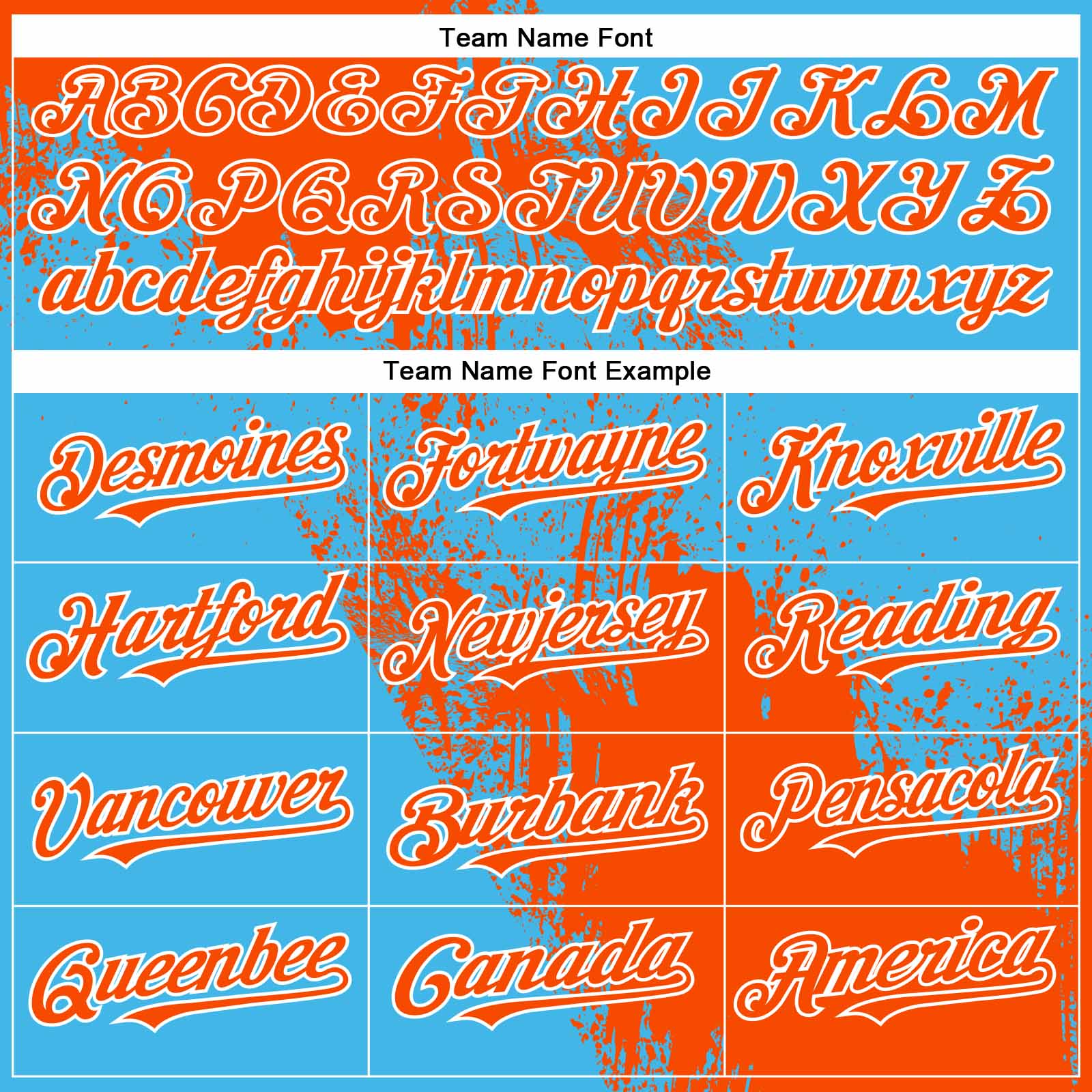 Custom Orange Sky Blue-White 3D Pattern Abstract Brush Stroke Two-Button Unisex Softball Jersey view 4